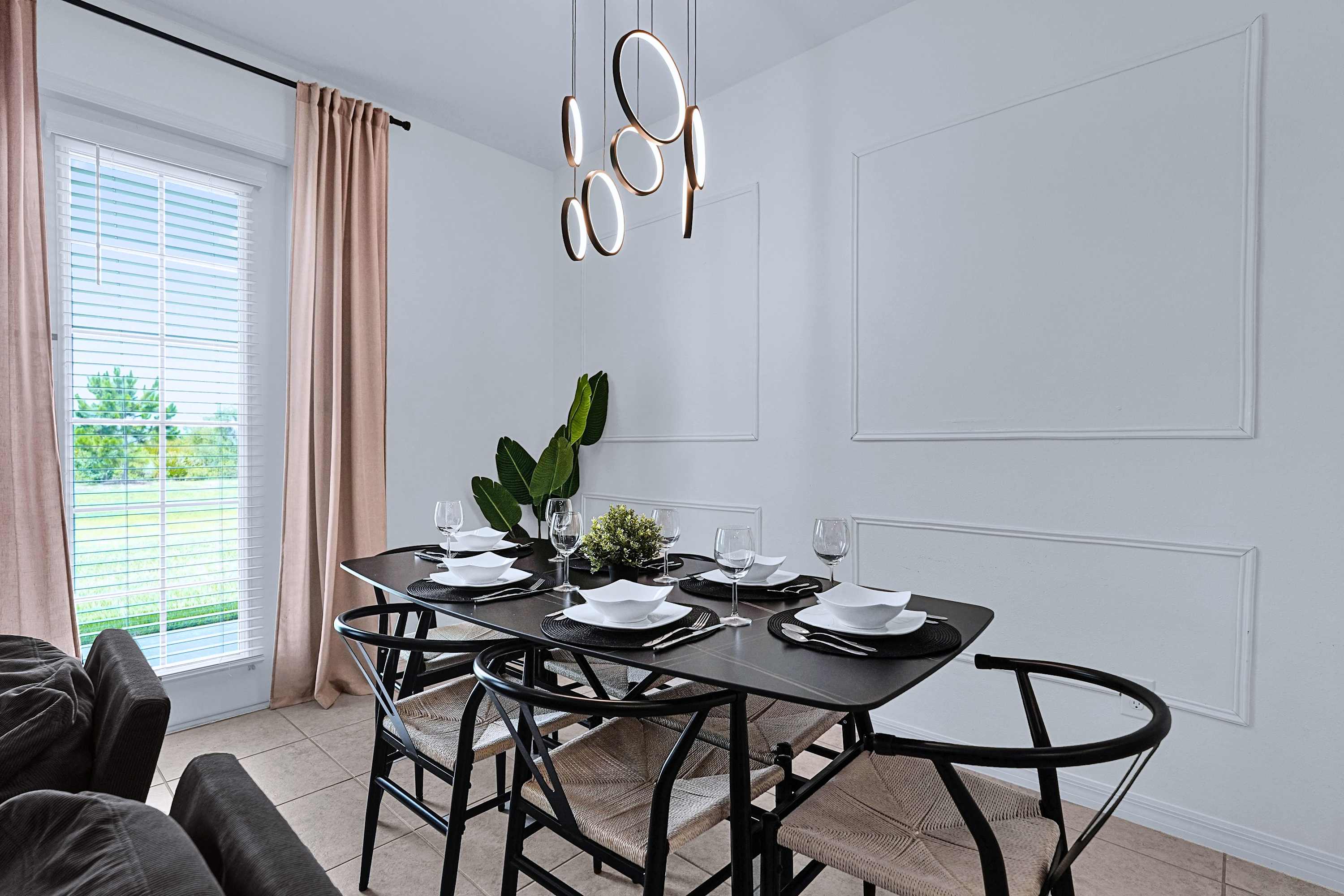 Dining table for six with a welcoming setup, ideal for meals, gatherings, and connection