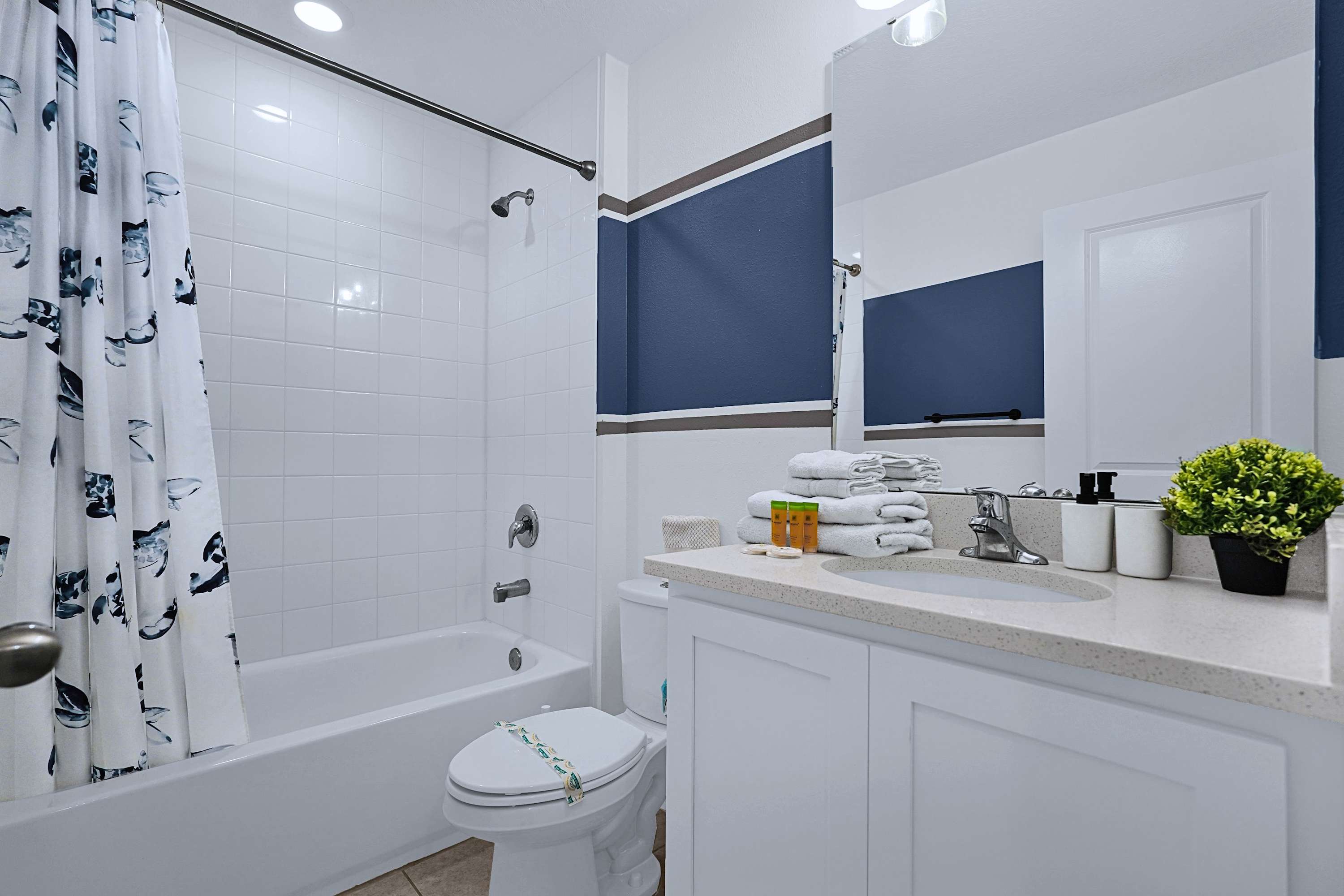 A spa inspired bathroom retreat with a bathtub designed for moments of relaxation