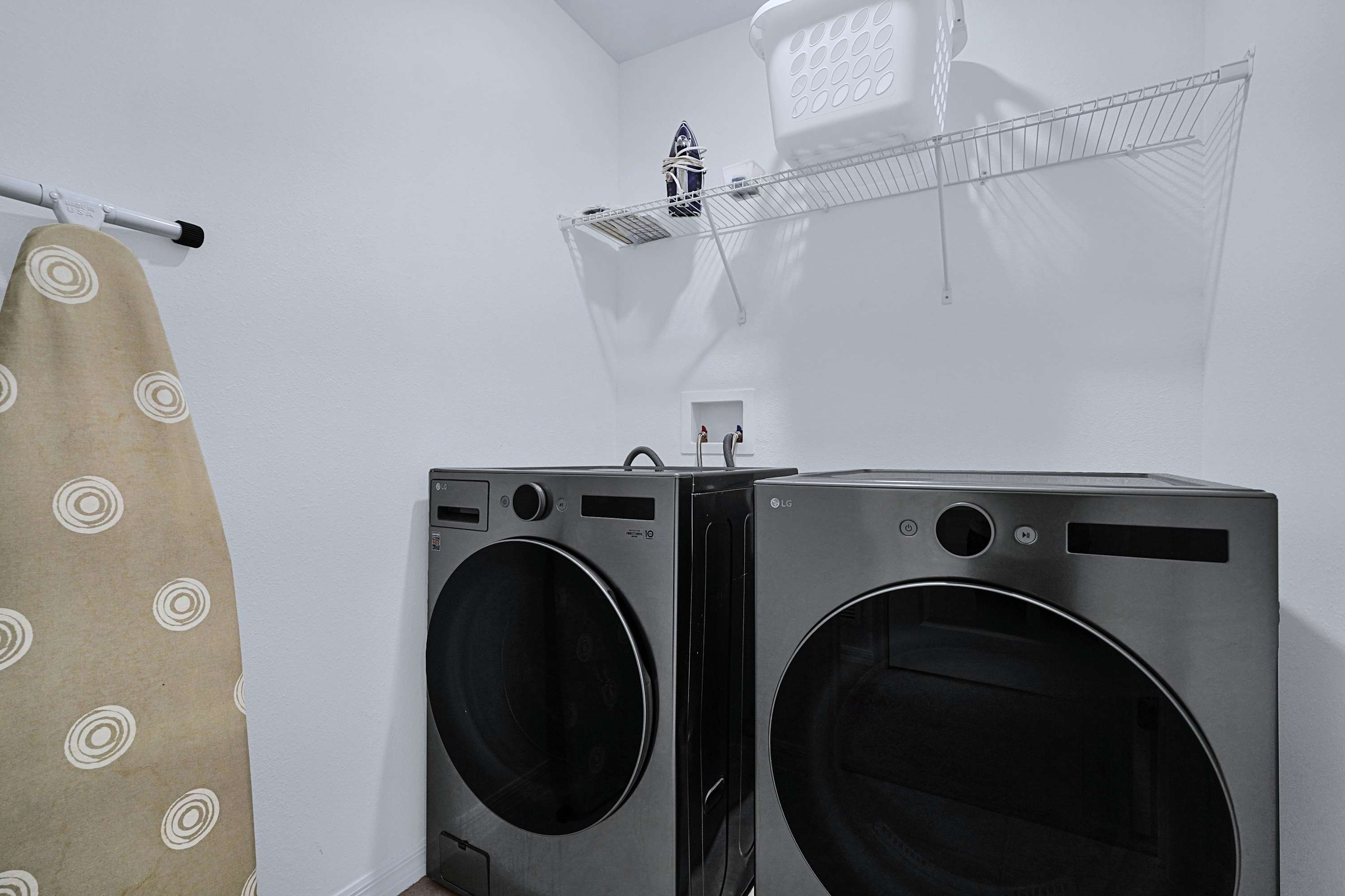 In suite washer and dryer offering convenient laundry access during your stay