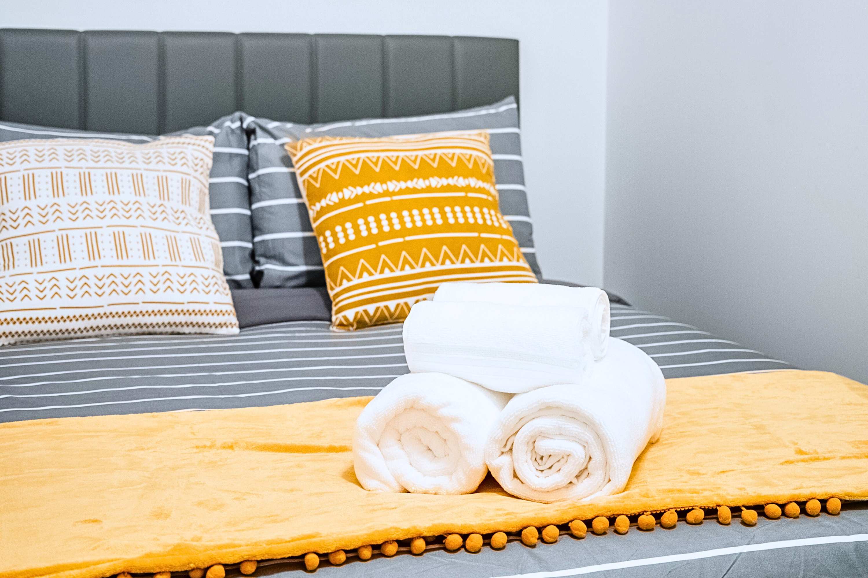 Bedroom with fresh linens