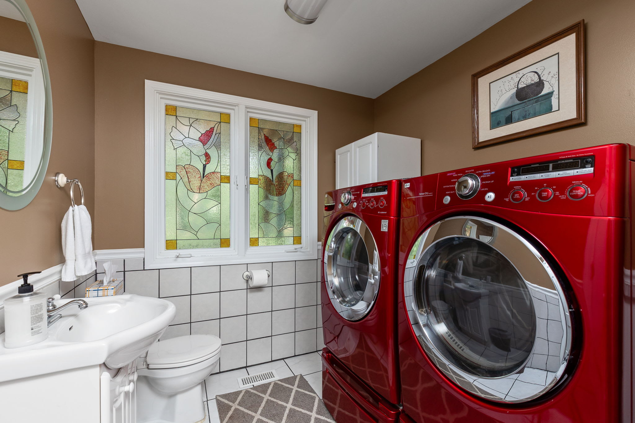 Half bath with full washer + dryer