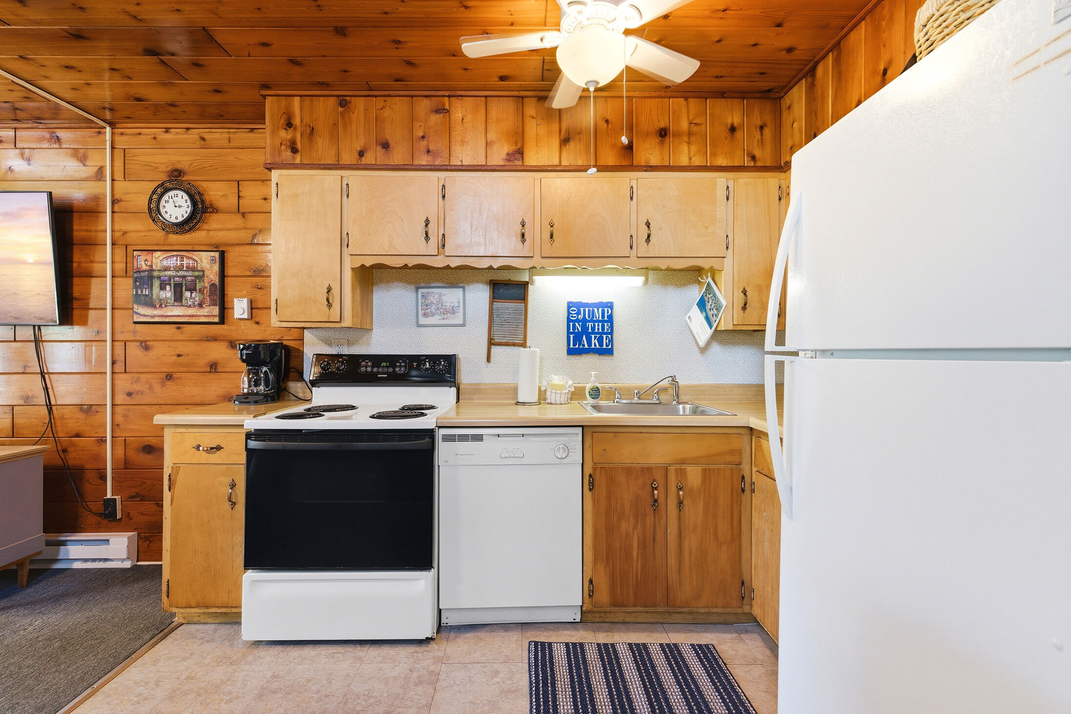Well-equipped kitchen provides everything needed for dining in between beach days.