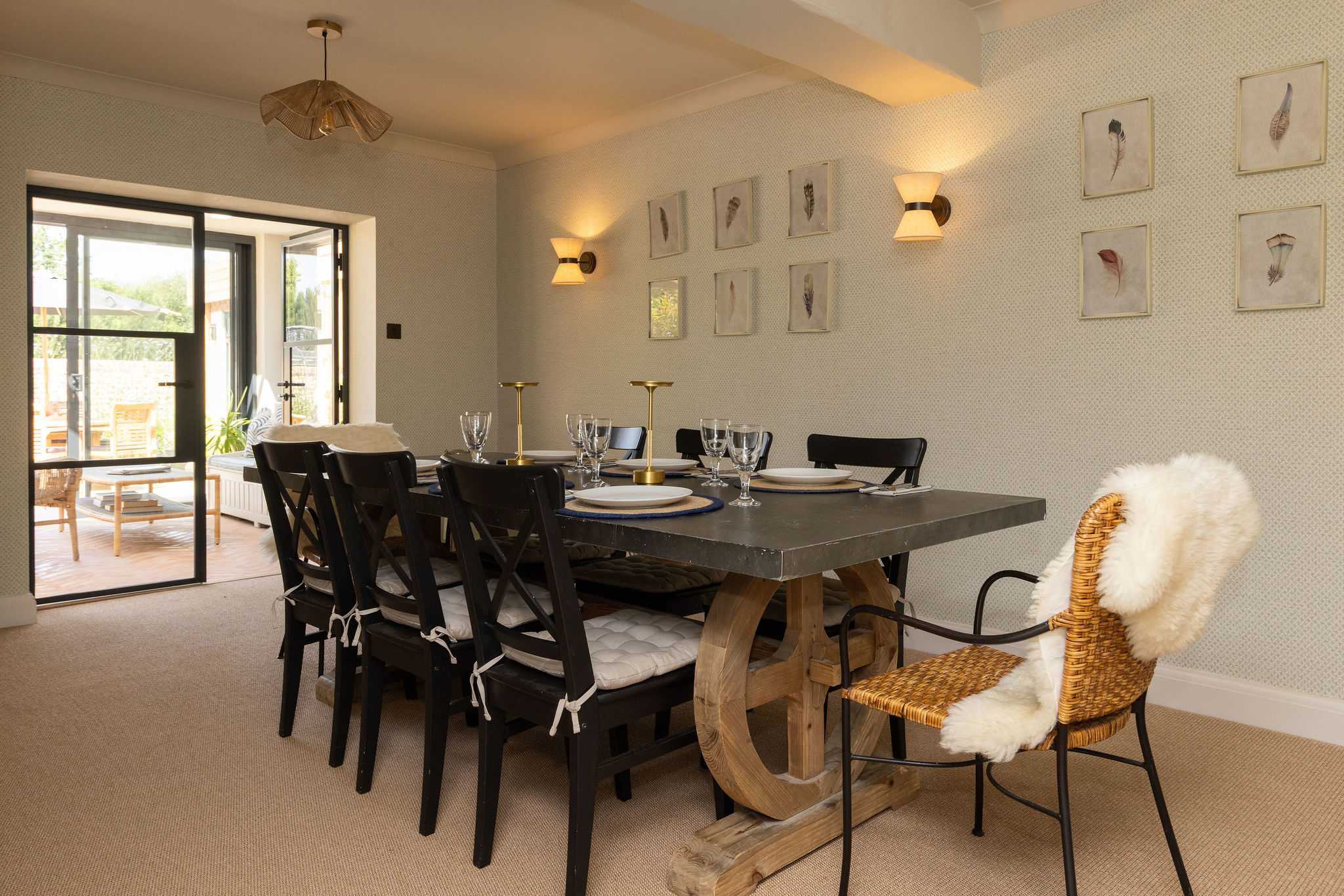 Elegant dining room with seating for ten, ideal for memorable family gatherings and celebrations