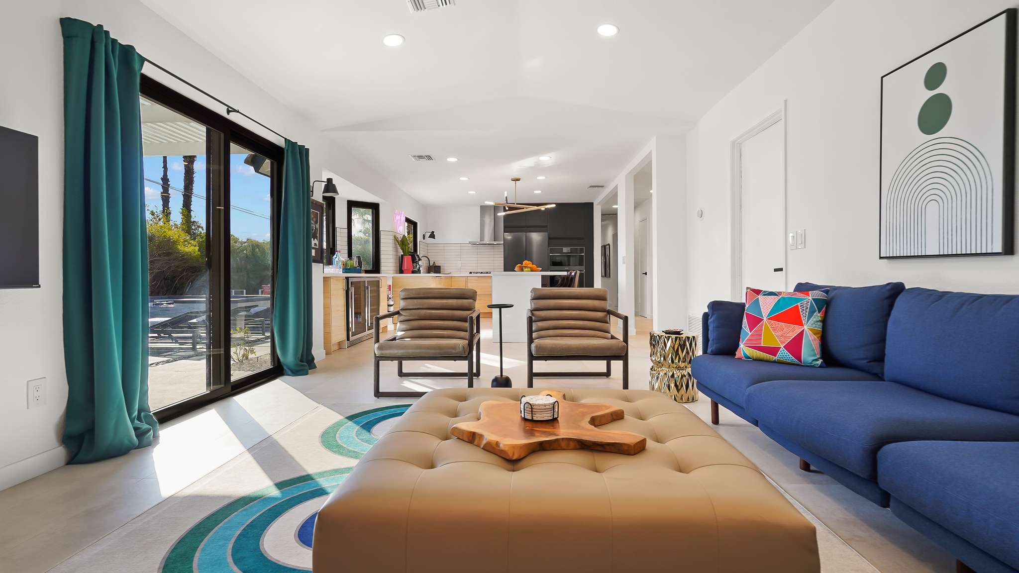 Open Concept of Kitchen, Dining & Living Room