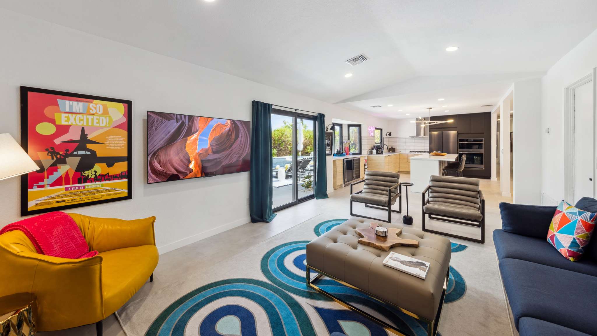 Open Concept of Kitchen, Dining & Living Room