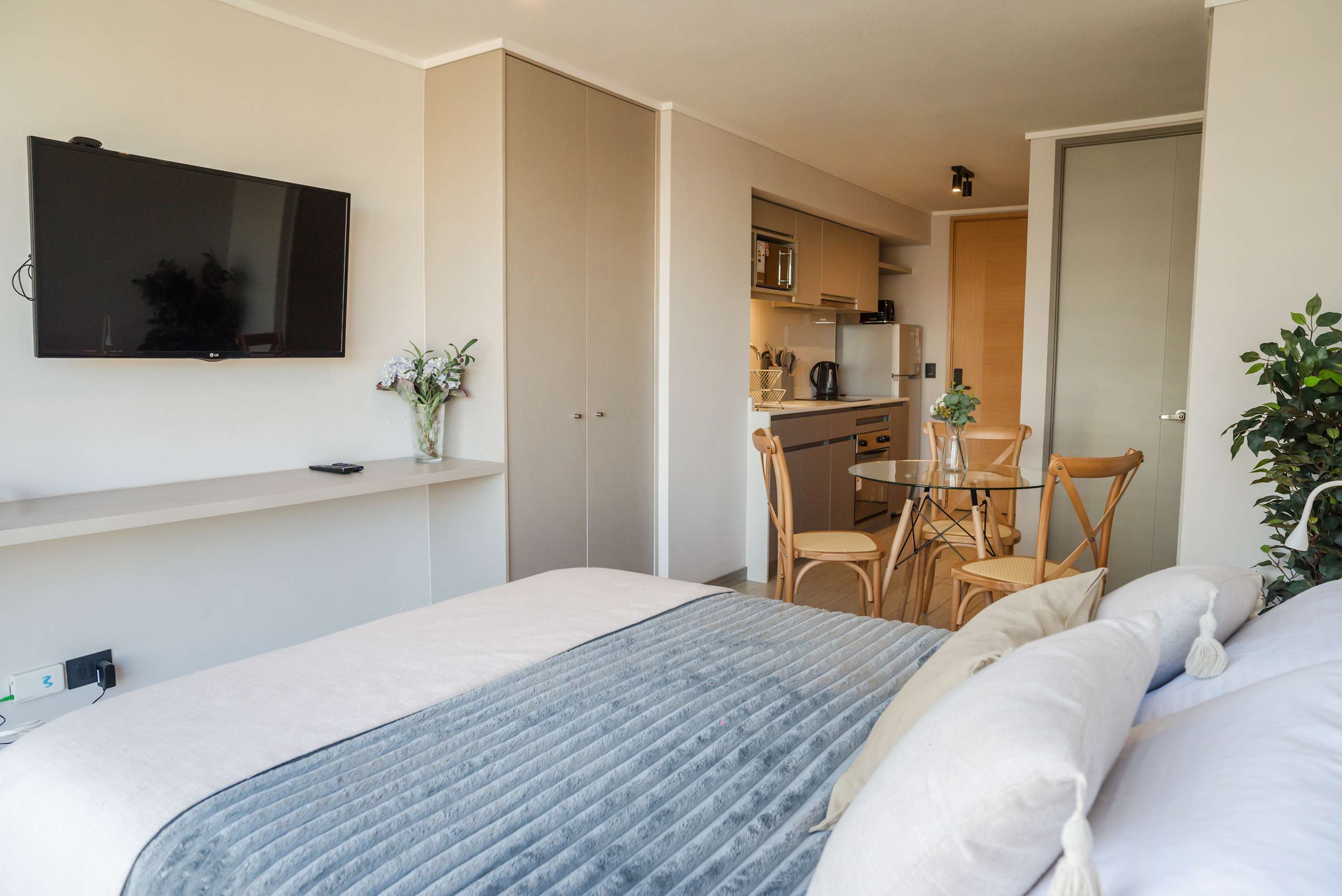 Comfortable Studio in Nunoa with Balcony and WiFi