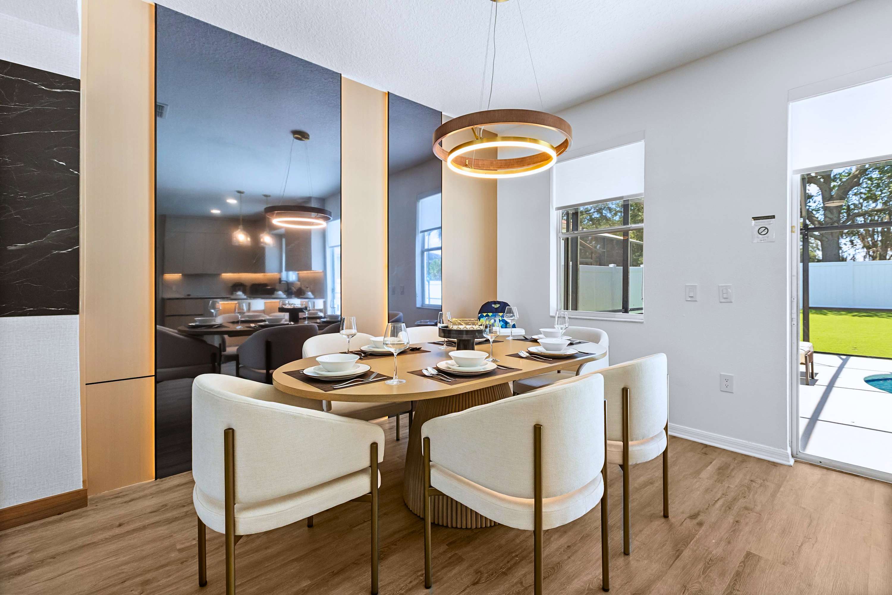 Step straight from the pool to the table. Modern dining made for sunny days