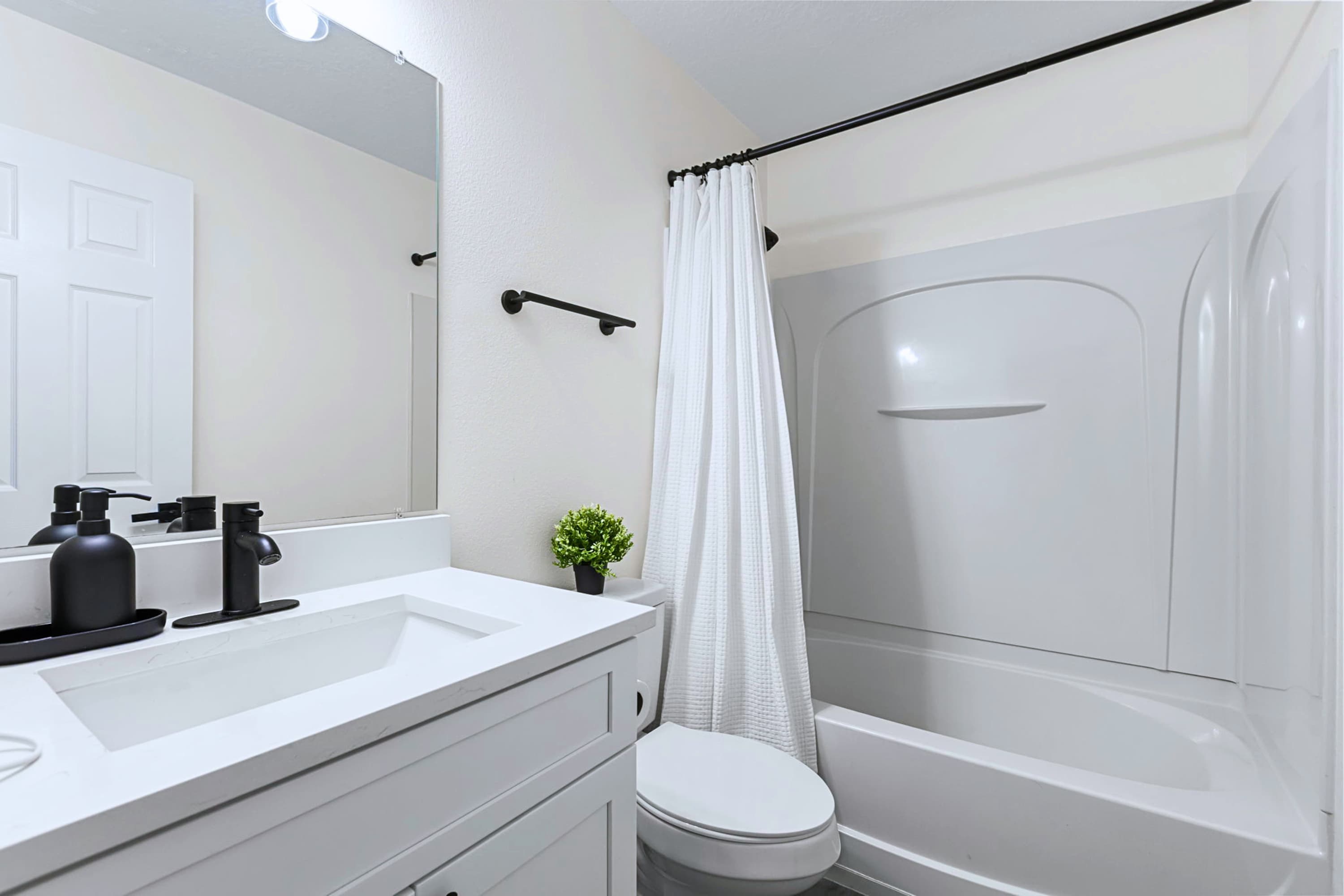 Unwind on your own terms. Melt your worries away in the deep soaking tub or start your day with a crisp, refreshing shower