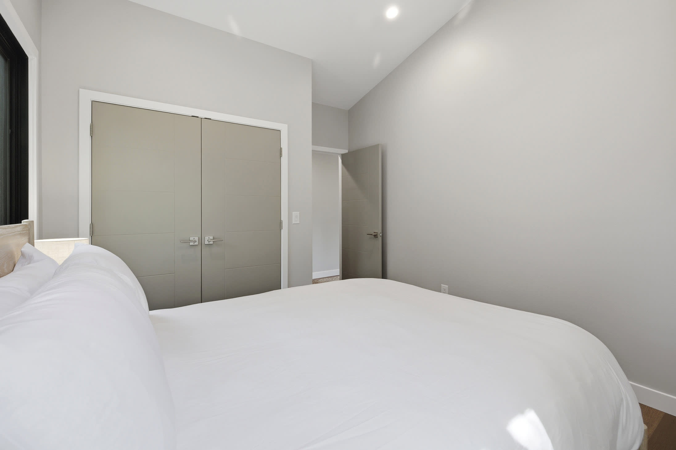 Built in closet provides convenient storage for extended stays.