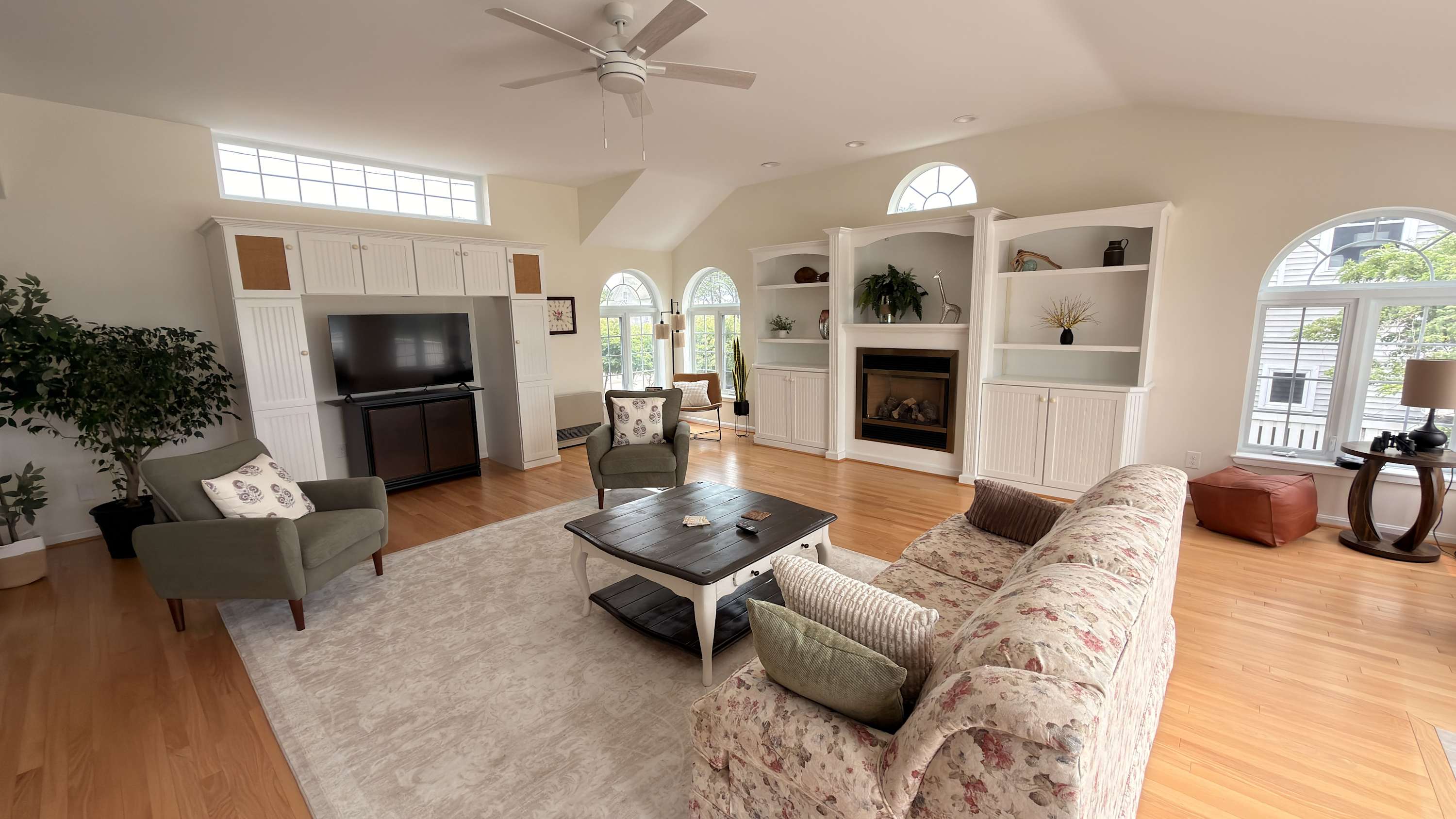 Enjoy a group movie night in the inviting family room​