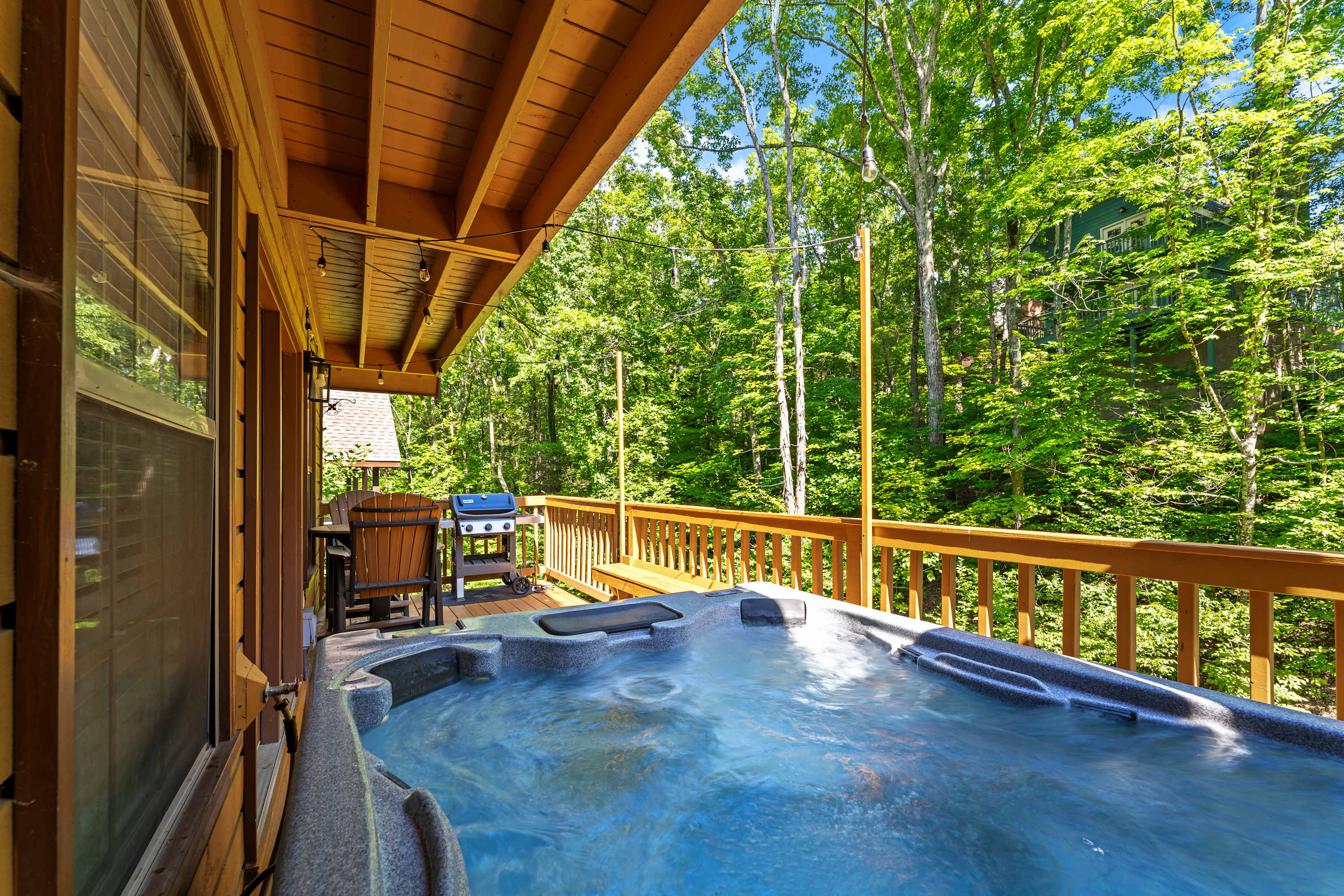 Unwind in the private hot tub 