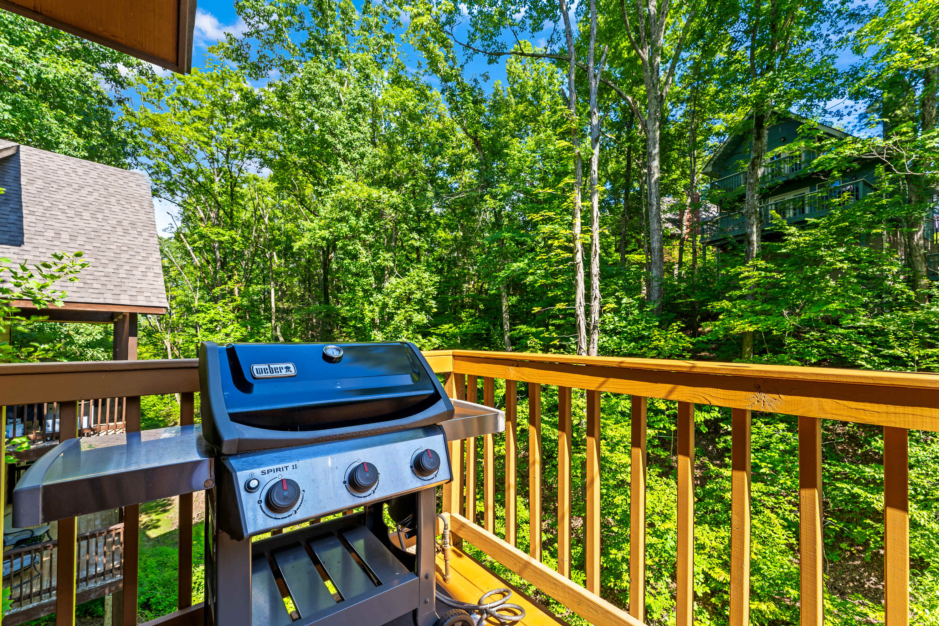 Deck with outdoor seating and grill