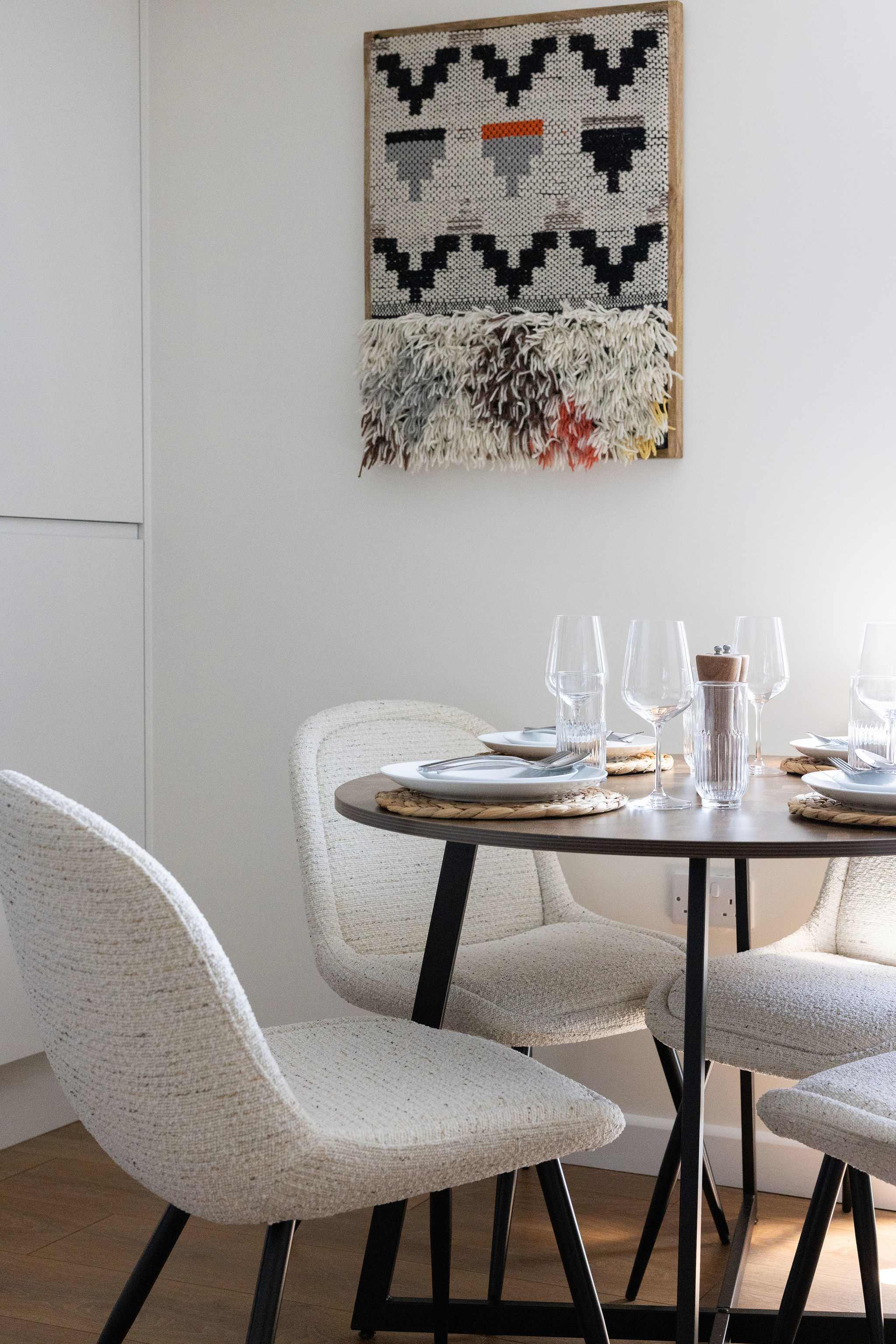 Intimate dining space, perfect for relaxed breakfasts and cosy meals during your holiday stay.