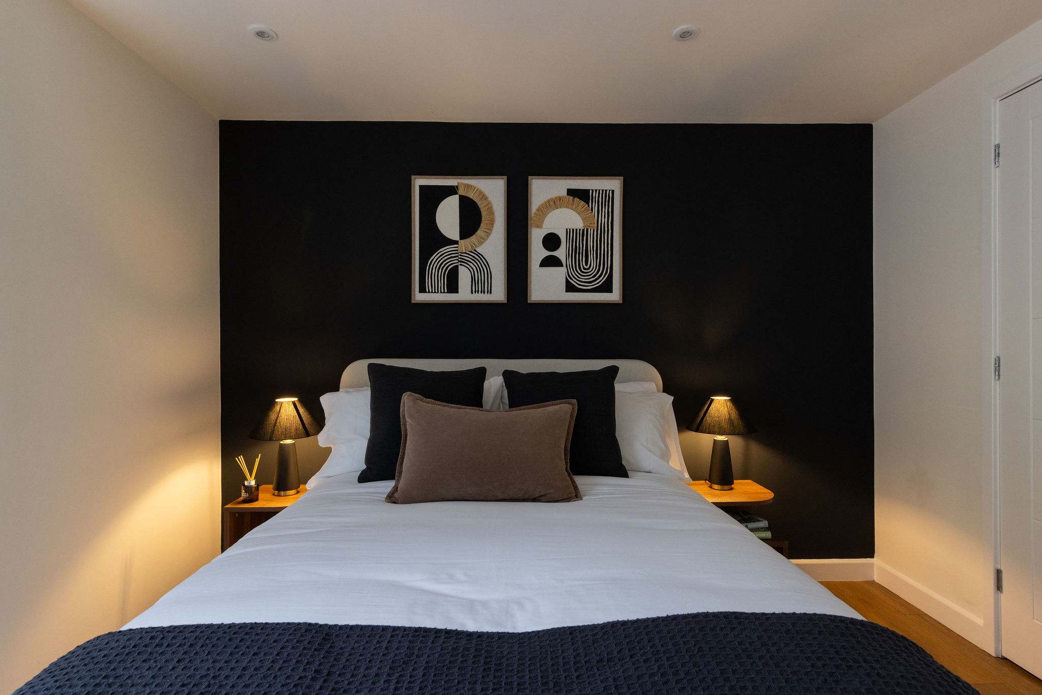 Cosy double bedroom with contemporary décor, designed for restful nights in central Chichester.