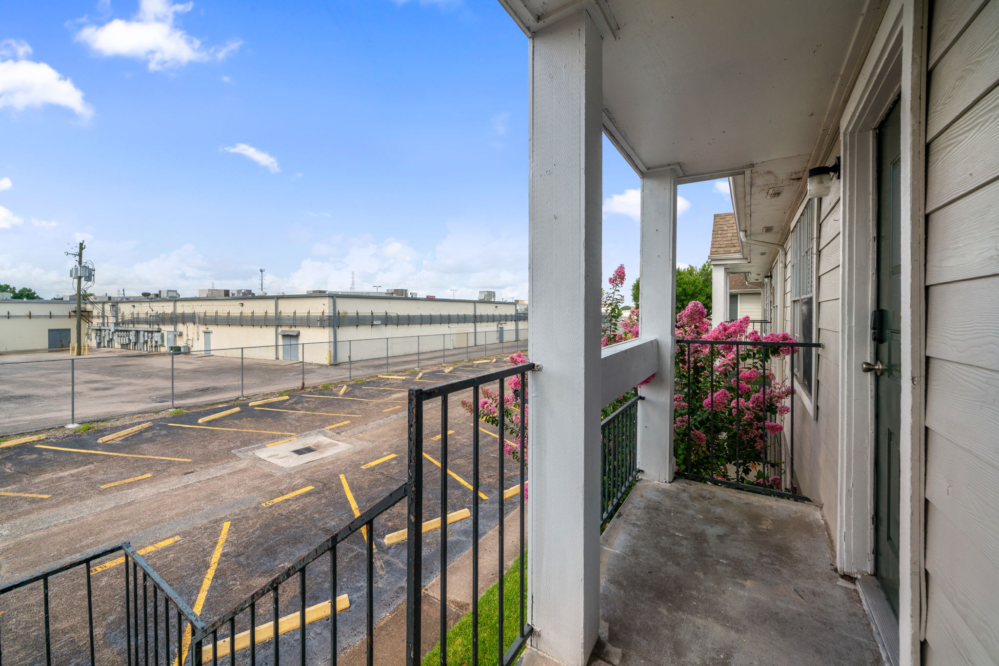 Enjoy a private balcony with vibrant floral views, perfect for a morning coffee or evening relaxation.