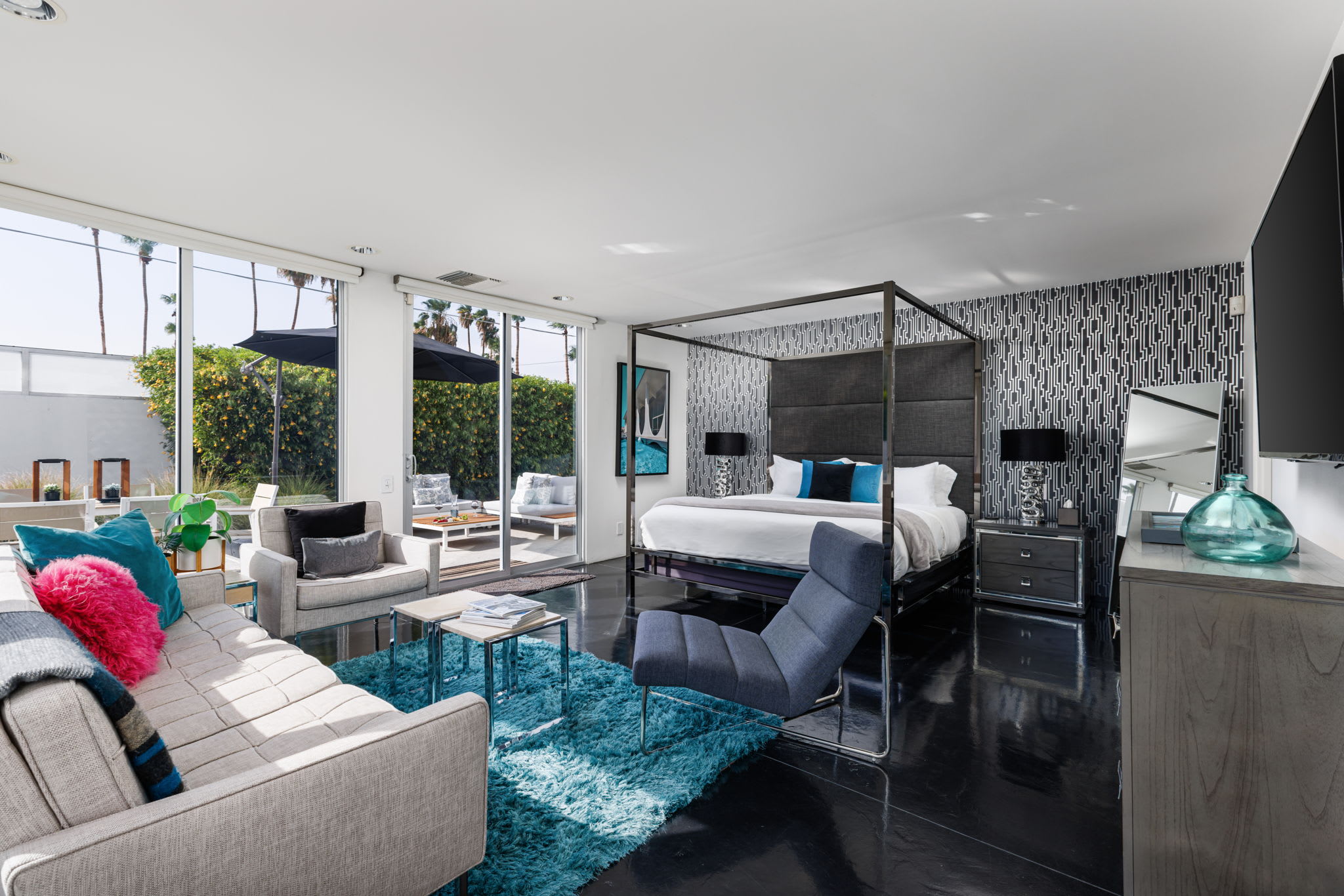 Primary Bedroom | The Bond House in Palm Springs, California by Luxus Vacation Properties