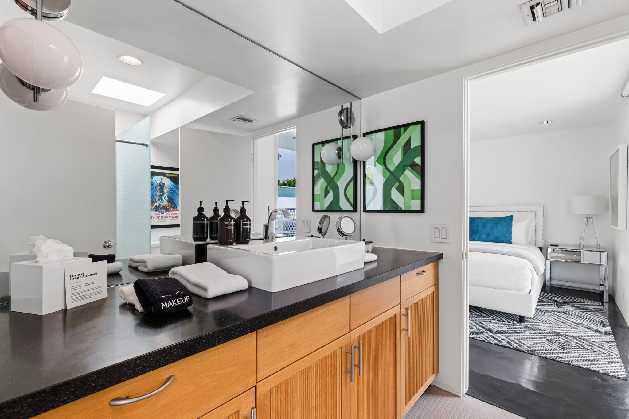 Jack & Jill Shared Bathroom | The Bond House in Palm Springs, California by Luxus Vacation Properties
