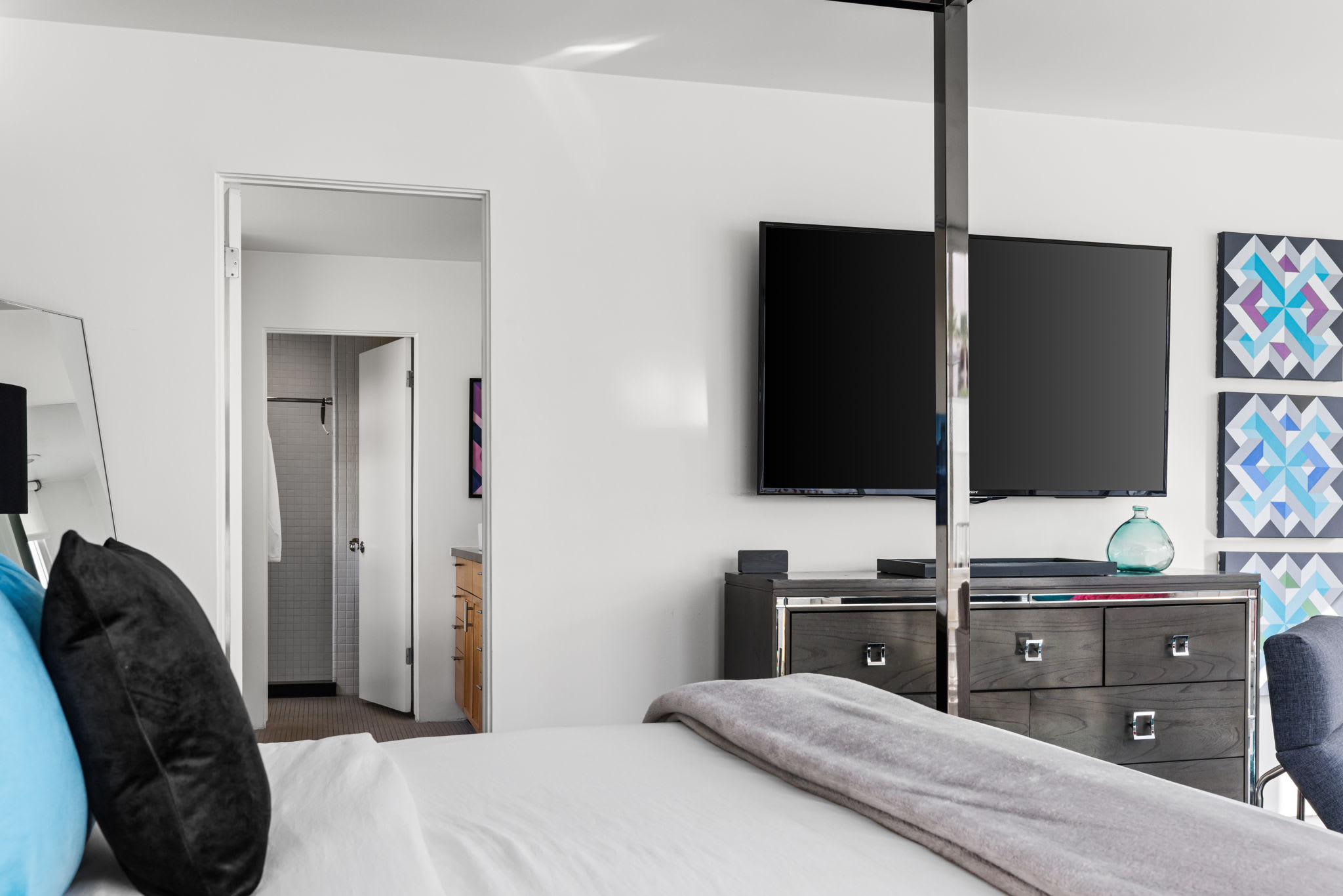Primary Bedroom | The Bond House in Palm Springs, California by Luxus Vacation Properties