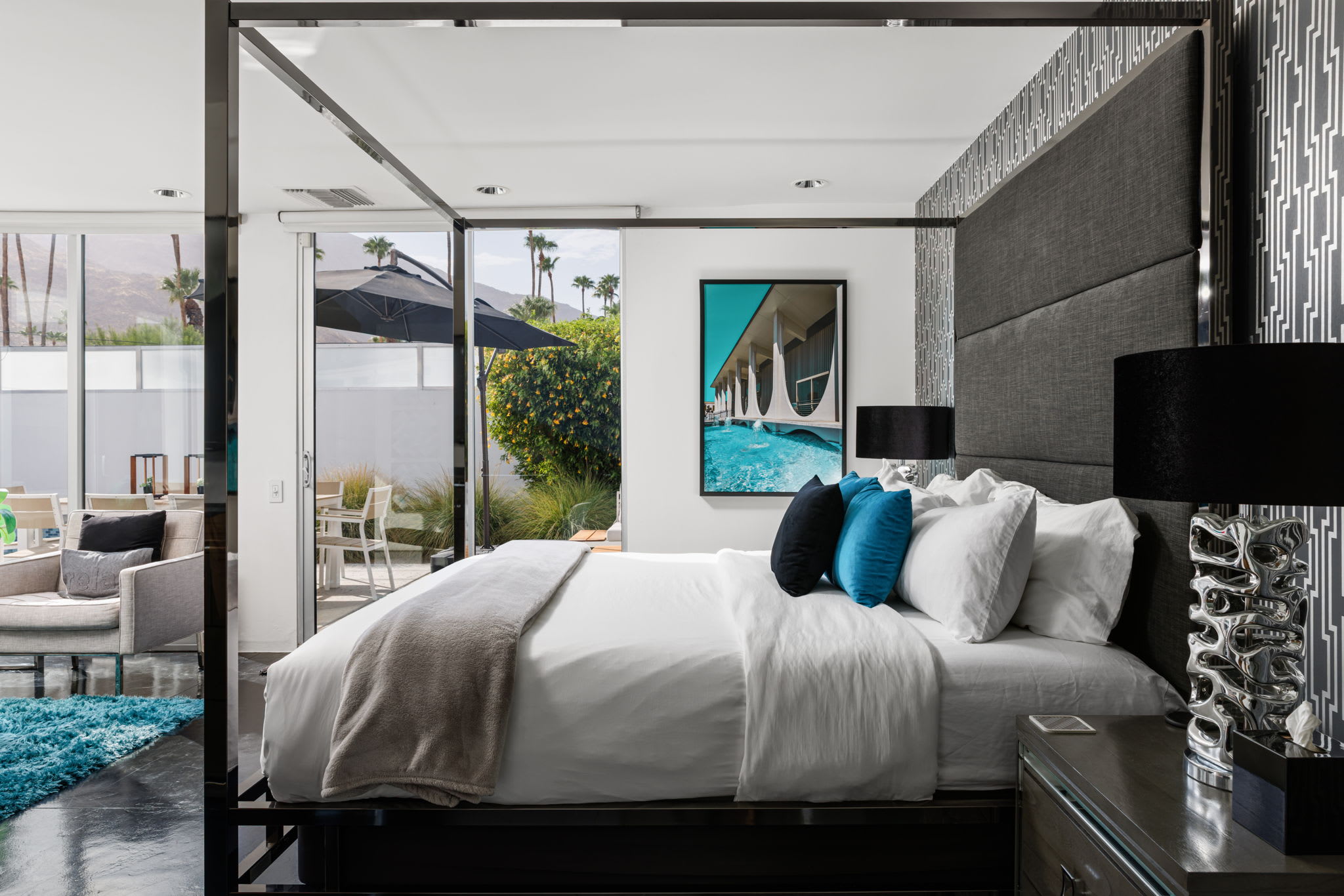 Primary Bedroom | The Bond House in Palm Springs, California by Luxus Vacation Properties