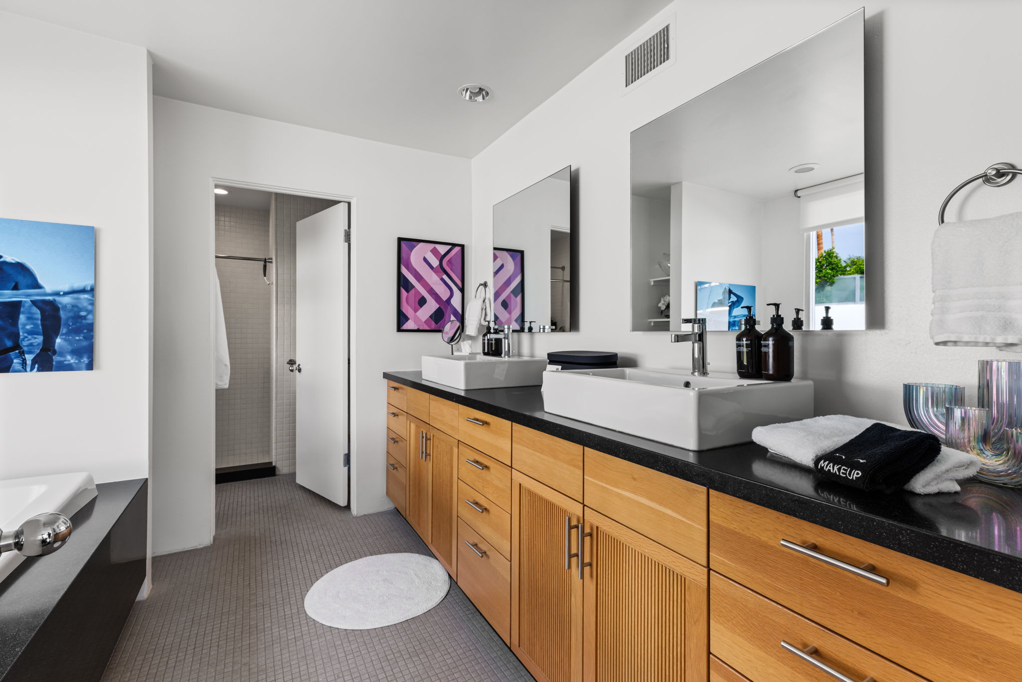 Primary Bathroom | The Bond House in Palm Springs, California by Luxus Vacation Properties