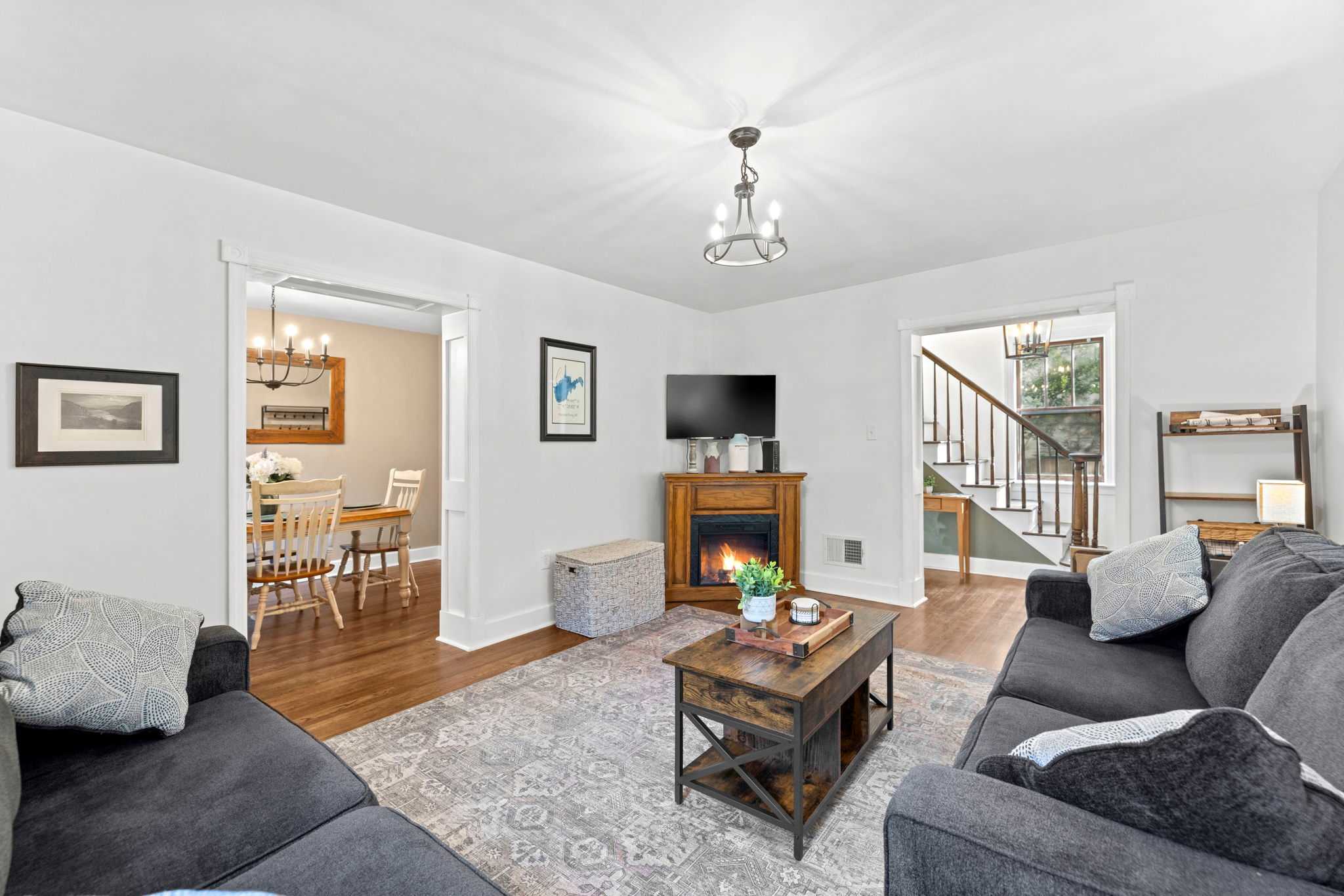 Enjoy cozy evenings by the electric fireplace, family game nights, and easy access to all that Harpers Ferry has to offer.
