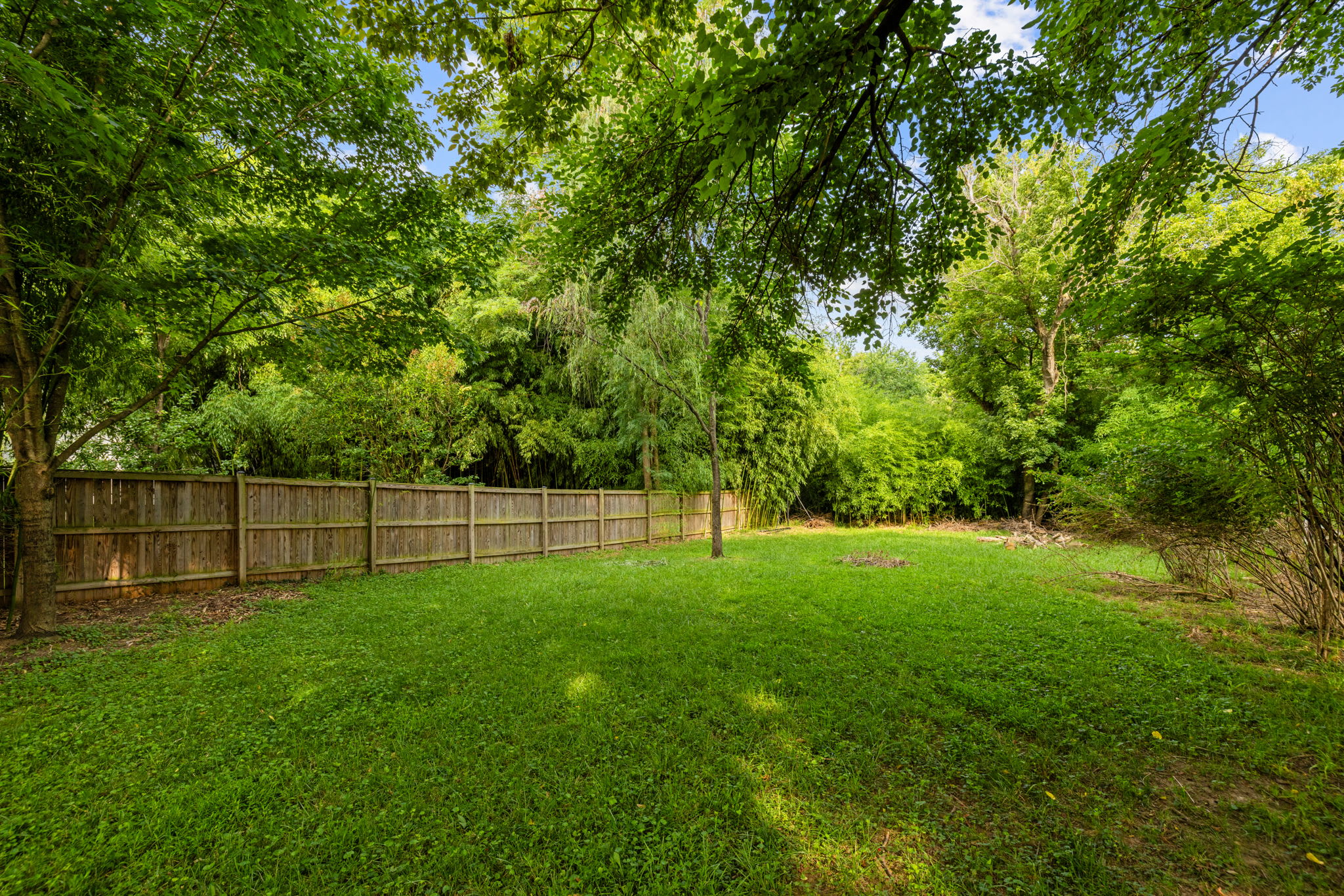 Partially fenced yard