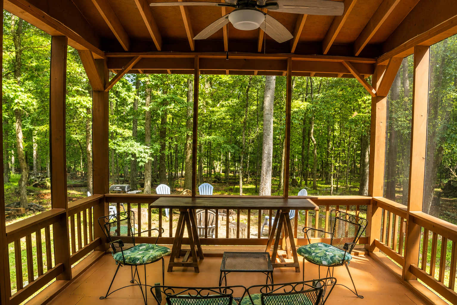 Hang out at the screened porch