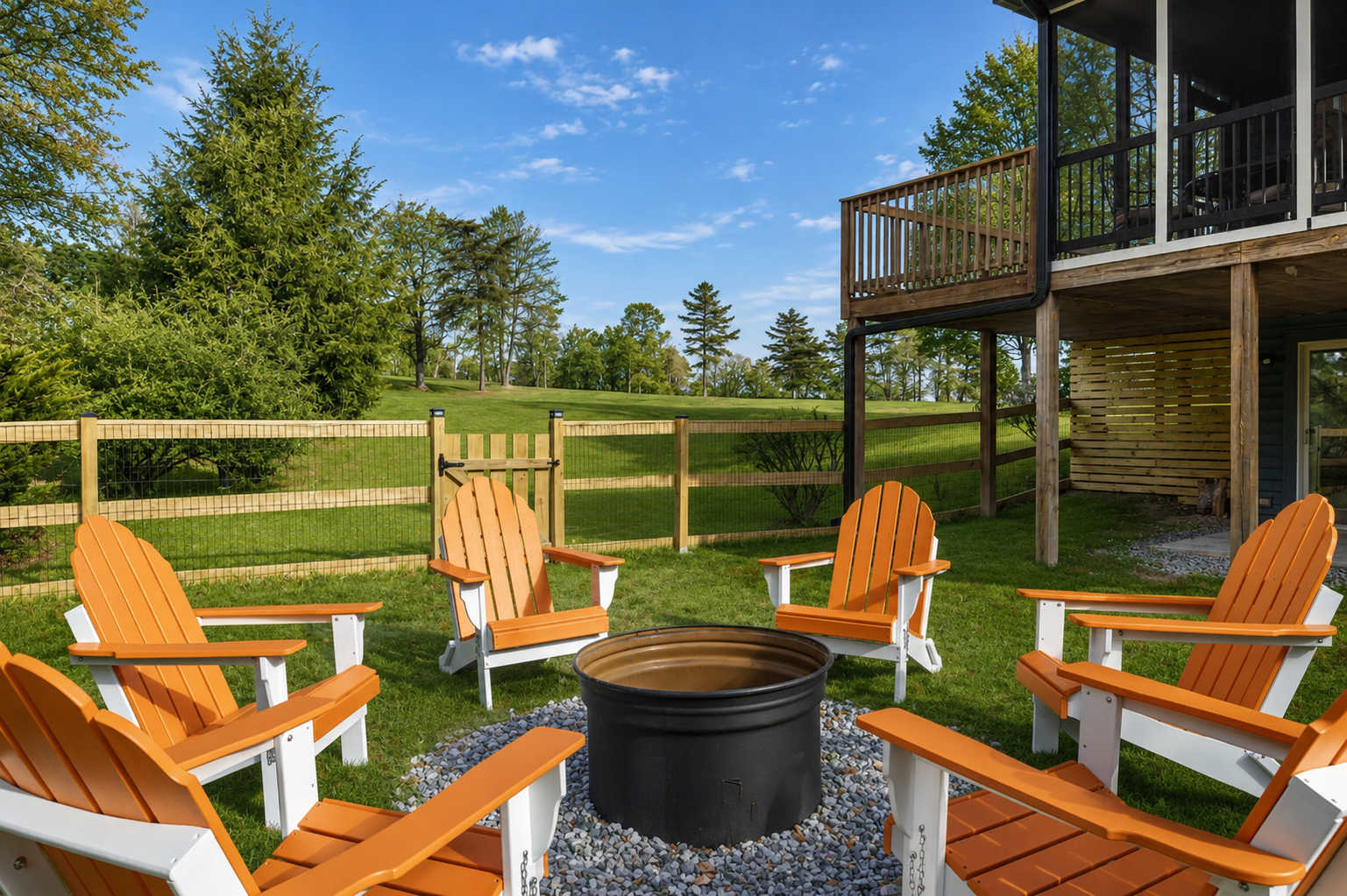 Fire pit for evening gatherings