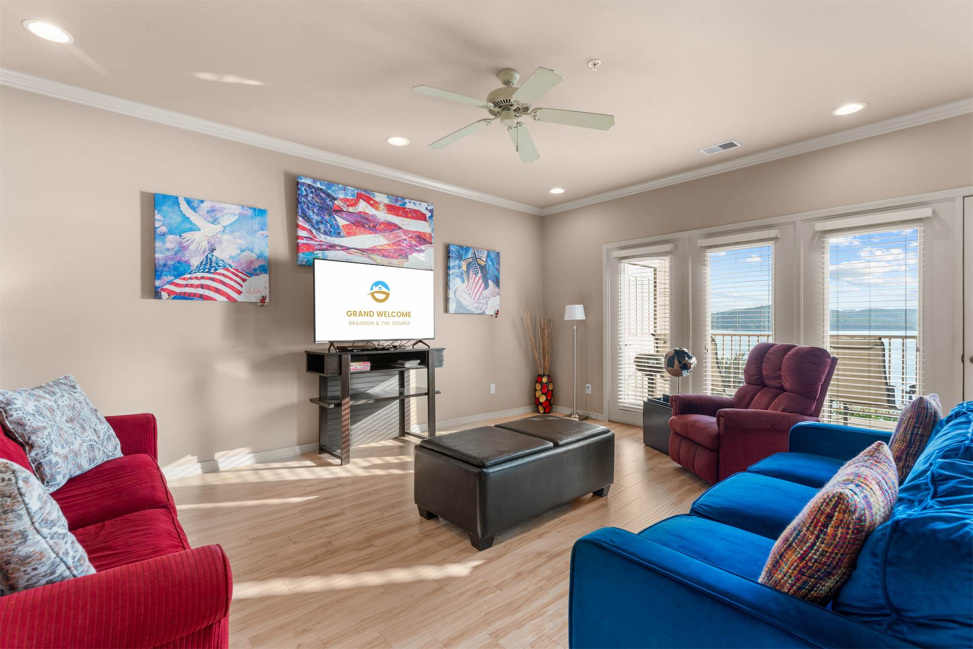 Enjoy a movie night at home in the cozy living room​