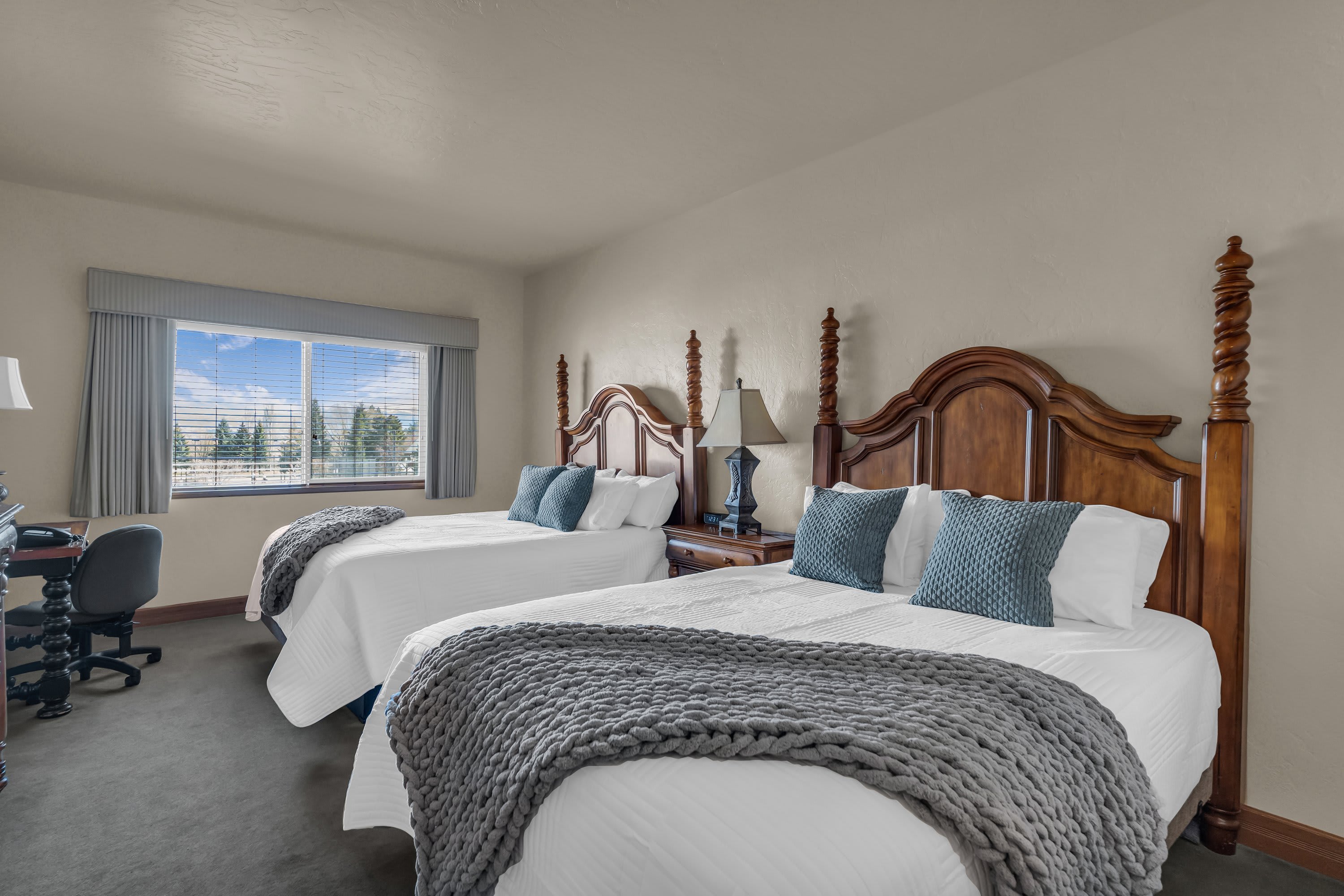 Rest easy with two queen beds in this cozy studio retreat