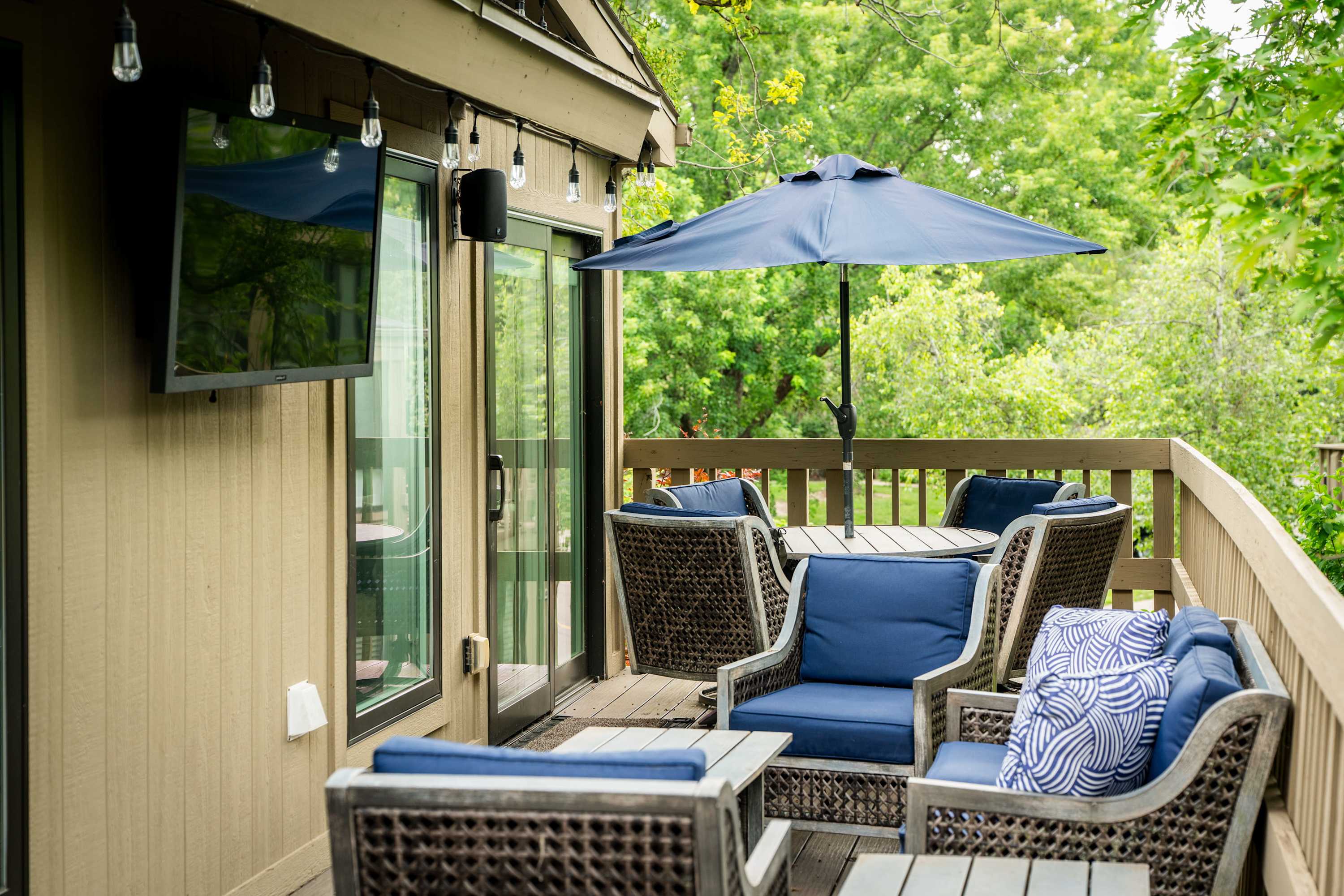 Lounge the day away in the sunshine or dine alfresco on the deck​