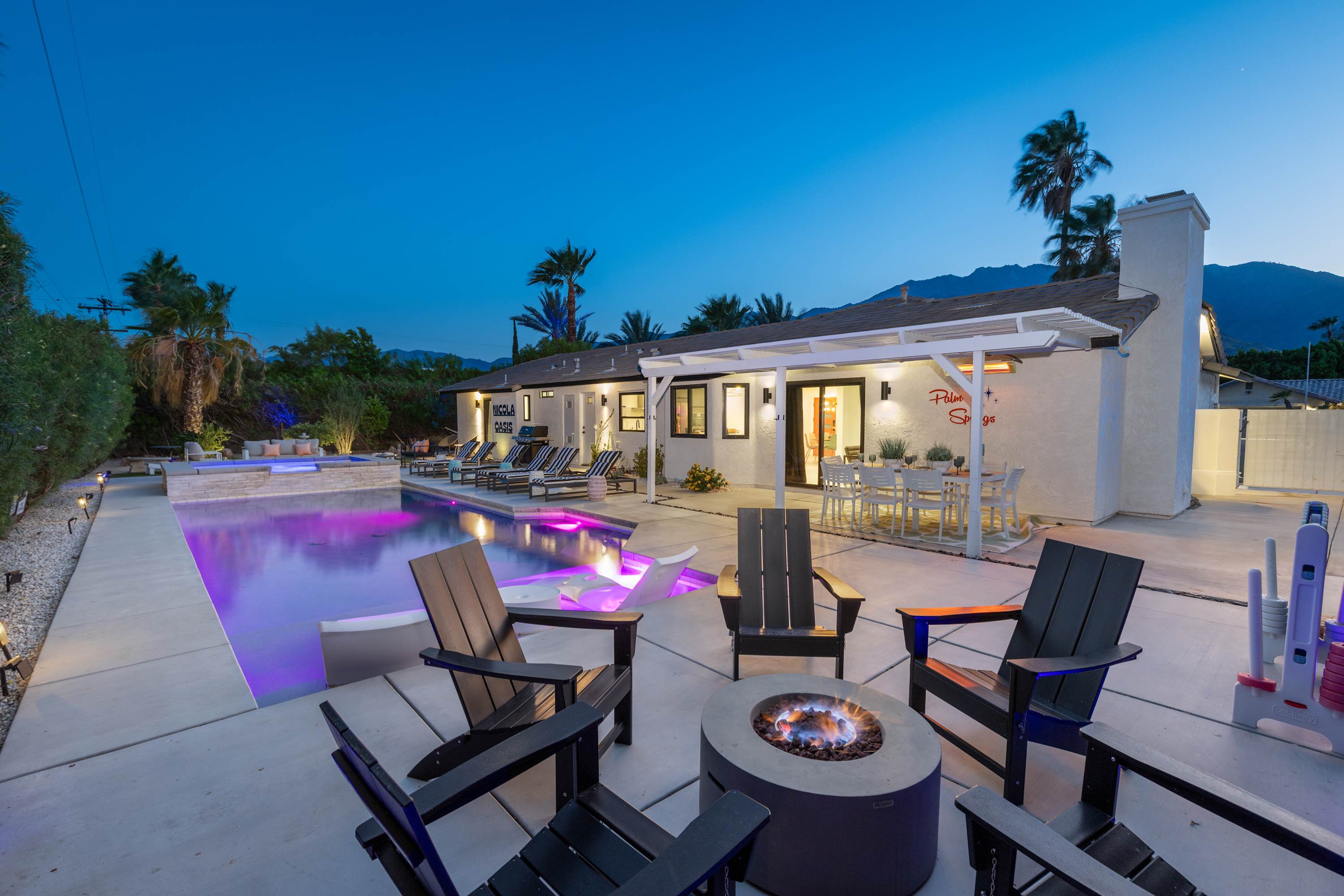 Evening Backyard View & Firepit