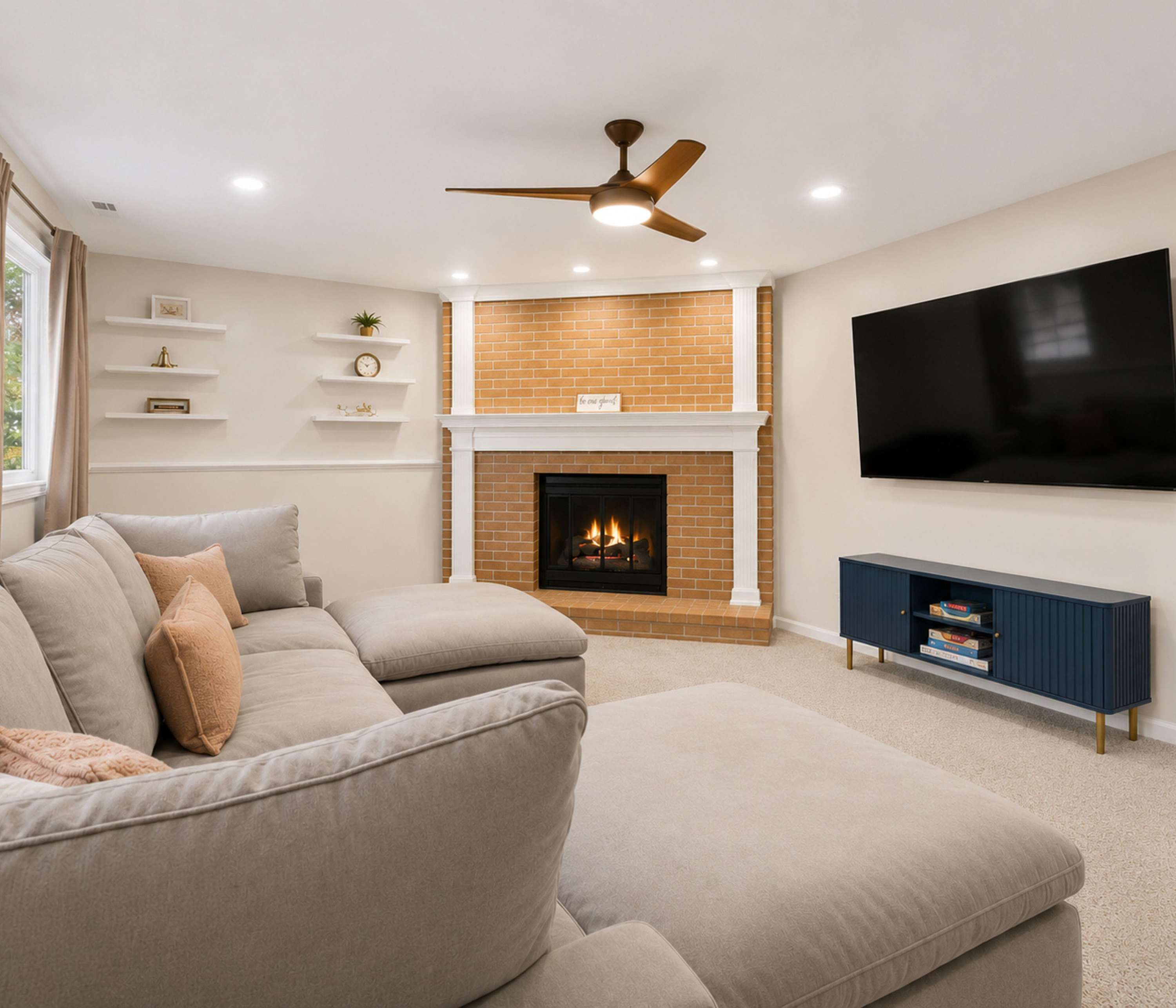 Curl up in the inviting living room & stream your favorites on the smart TV​