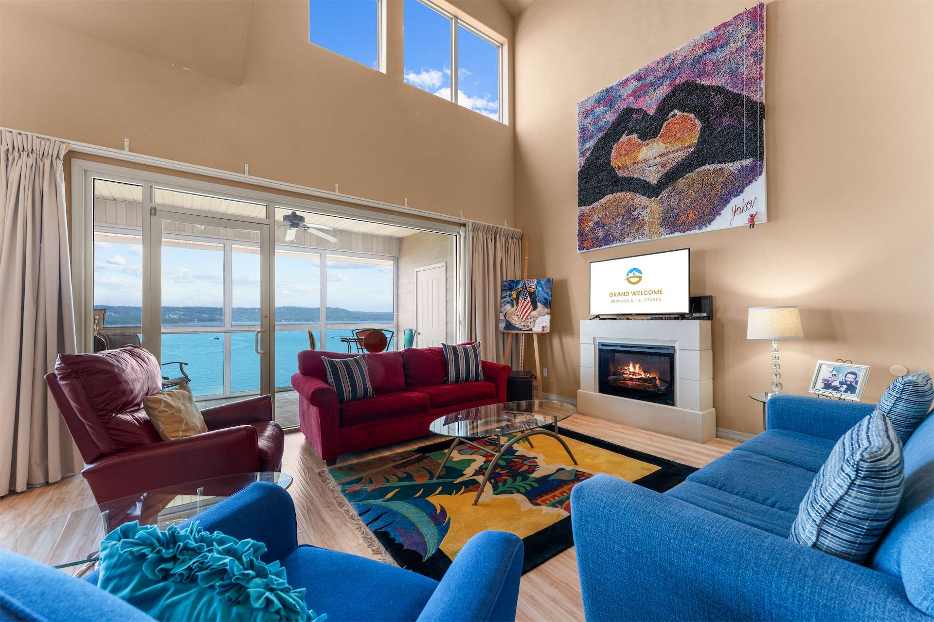 Stream your favorites on the smart TV in the cheerful living room​
