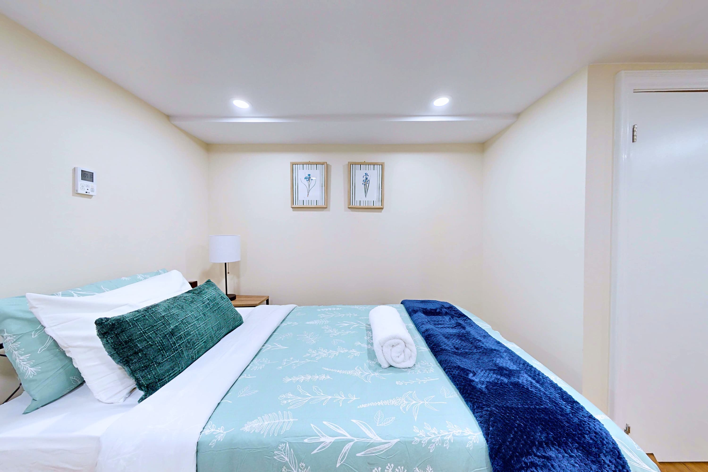 Rest easy on a comfortable queen bed with quality linens.