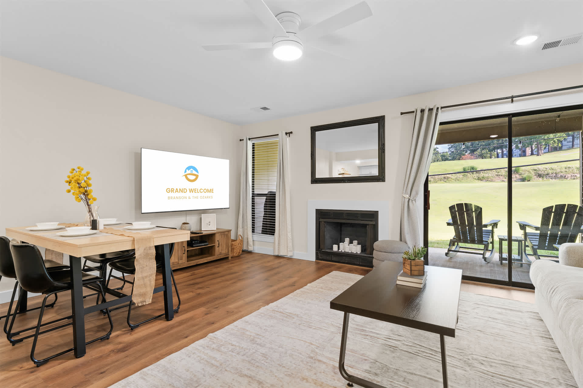 Curl up in the inviting living room & stream your favorites on the smart TV​