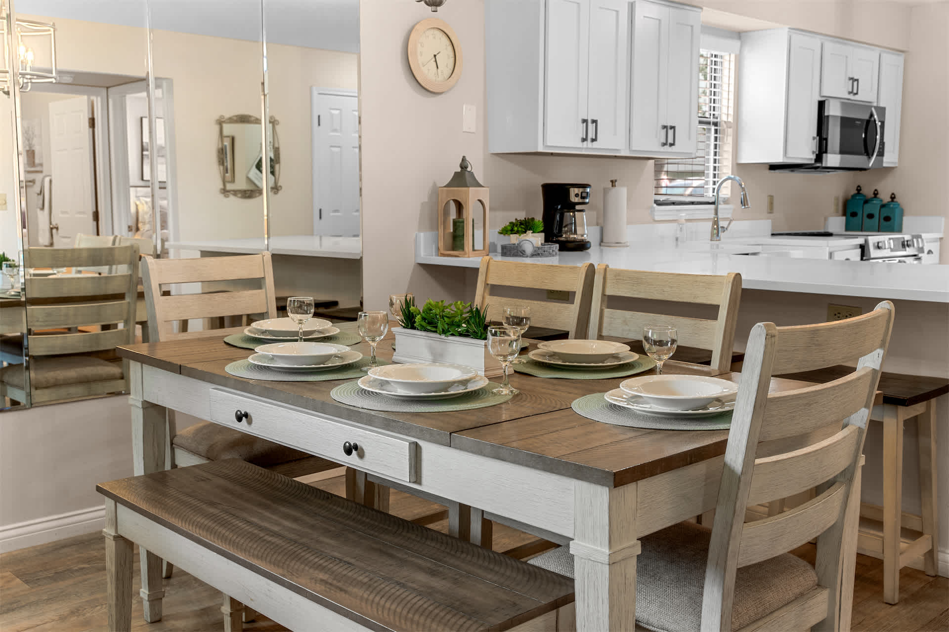 Make mealtime memories together in the inviting dining area​