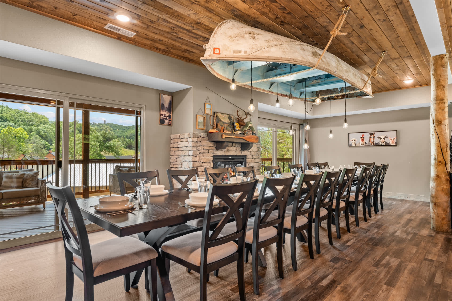 Make mealtime memories together at the dining table, seating 18​