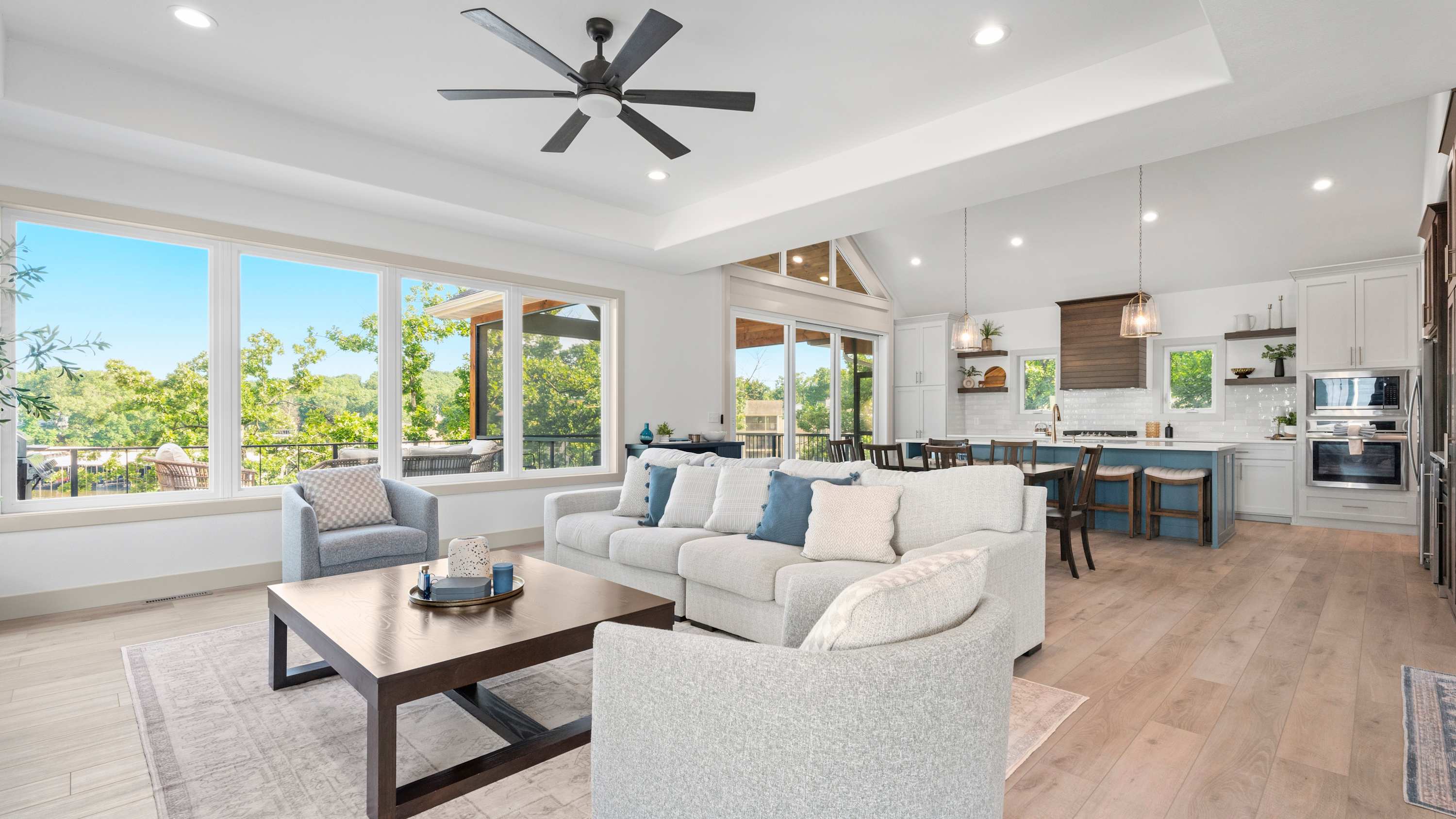 Curl up in the inviting living room & stream your favorites on the smart TV​