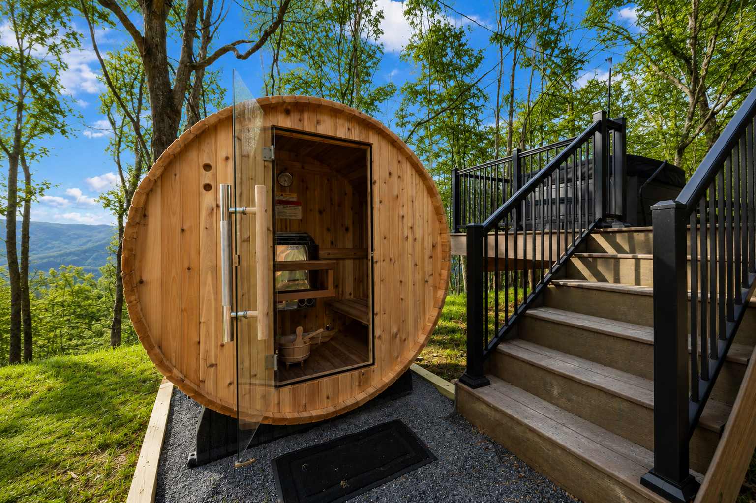 Modern Cabin Retreat w Hot Tub, Sauna & Fire Pit