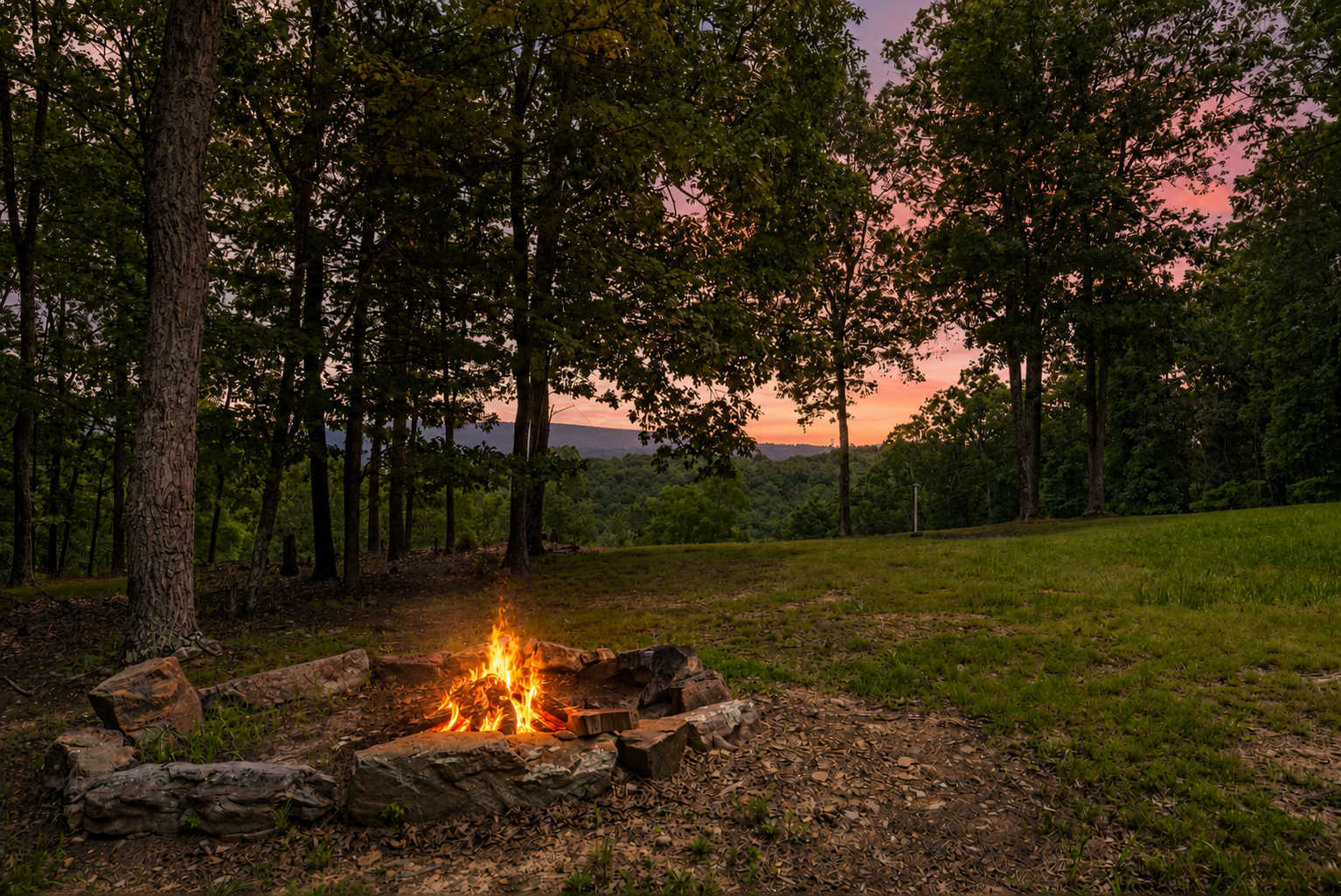 In the evenings, gather around the wood-burning fireplace, roast marshmallows by the fire pit, or simply enjoy the peaceful sounds of nature from the porch.