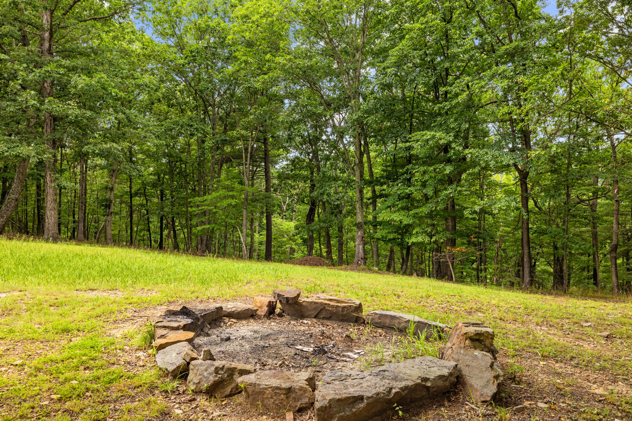 Large yard with a wood-burning fire pit and plenty of room to play and unwind