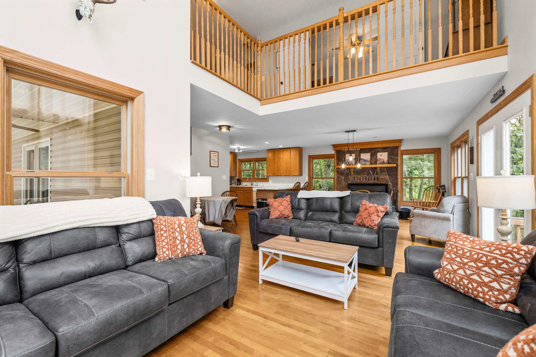 Comfortable living room with plenty of seating