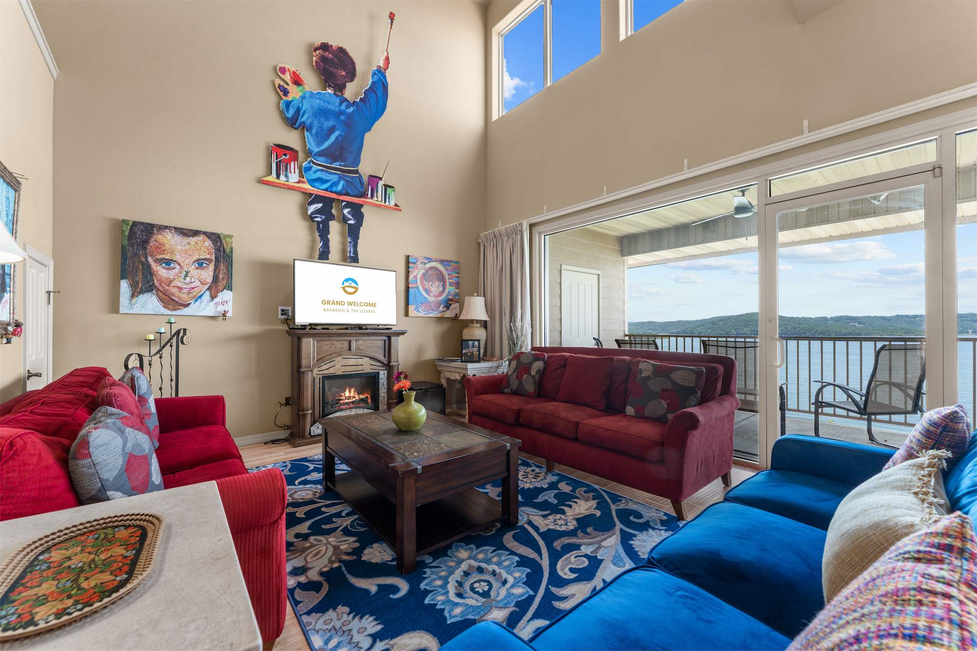 Unwind in the inviting living room & enjoy a movie night at home​