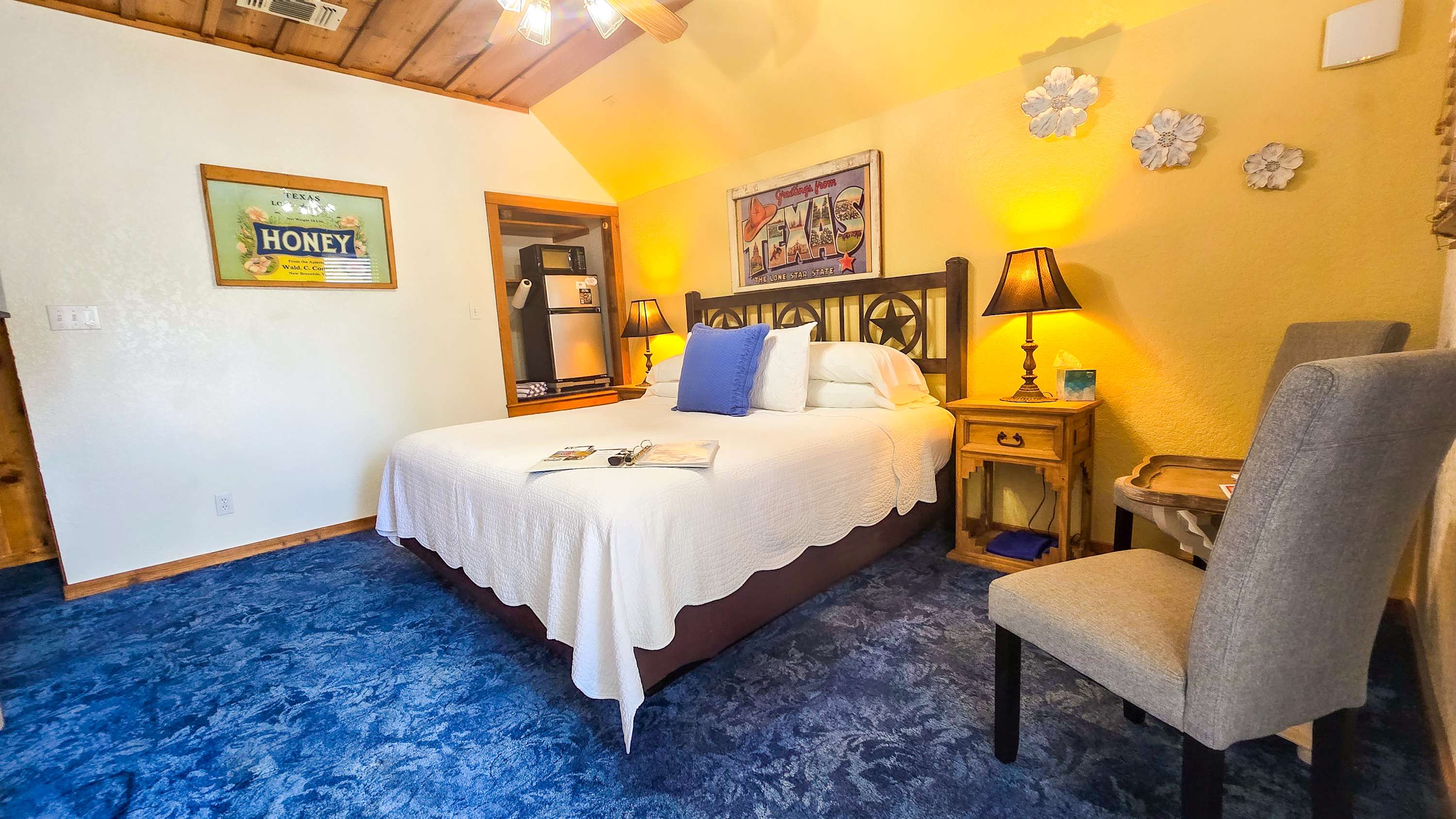 Unwind in Magnolia’s plush king-sized bed & stream your favorites on the smart TV​