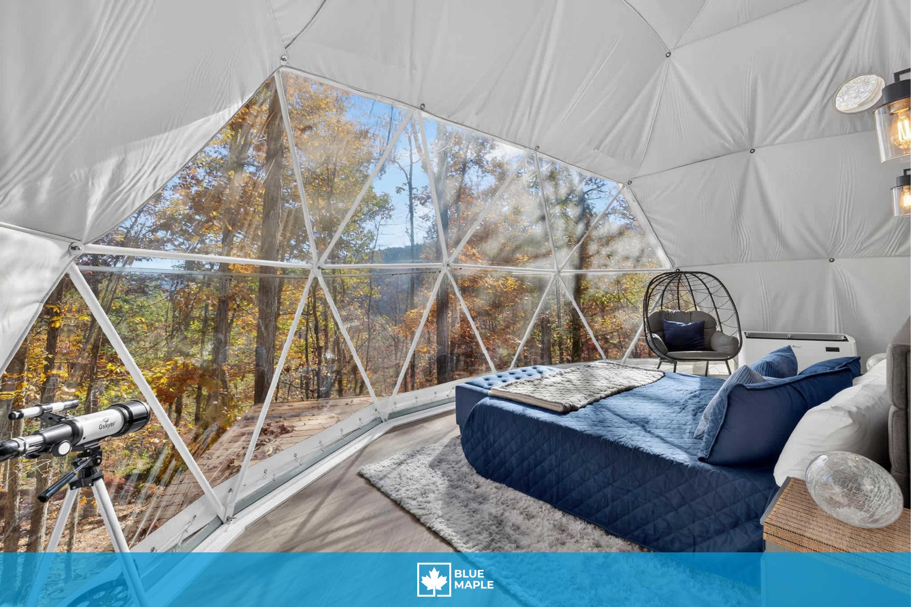 Glamping dome w/ deck & views