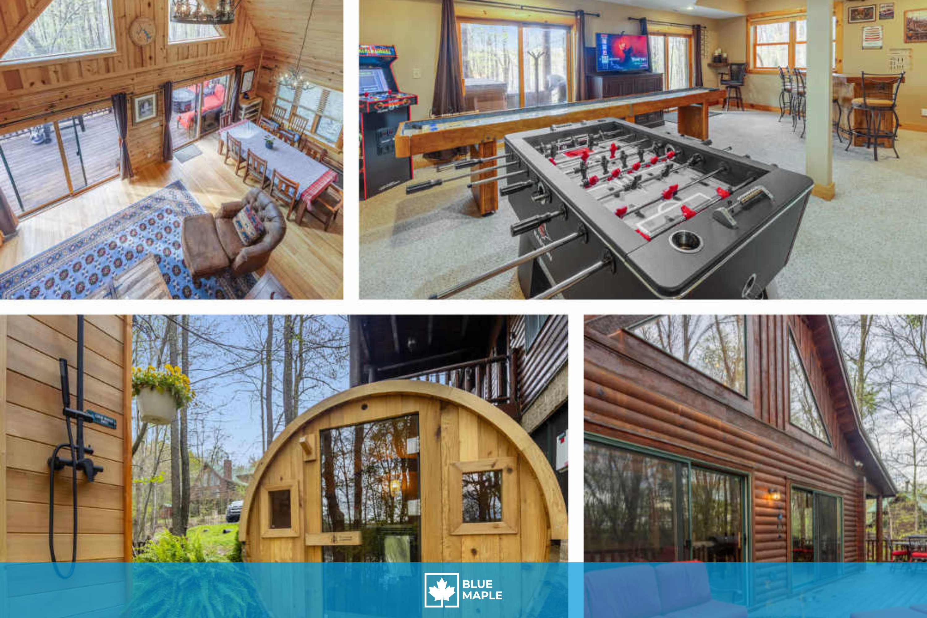 Log chalet w/ hot tub & BBQ grill