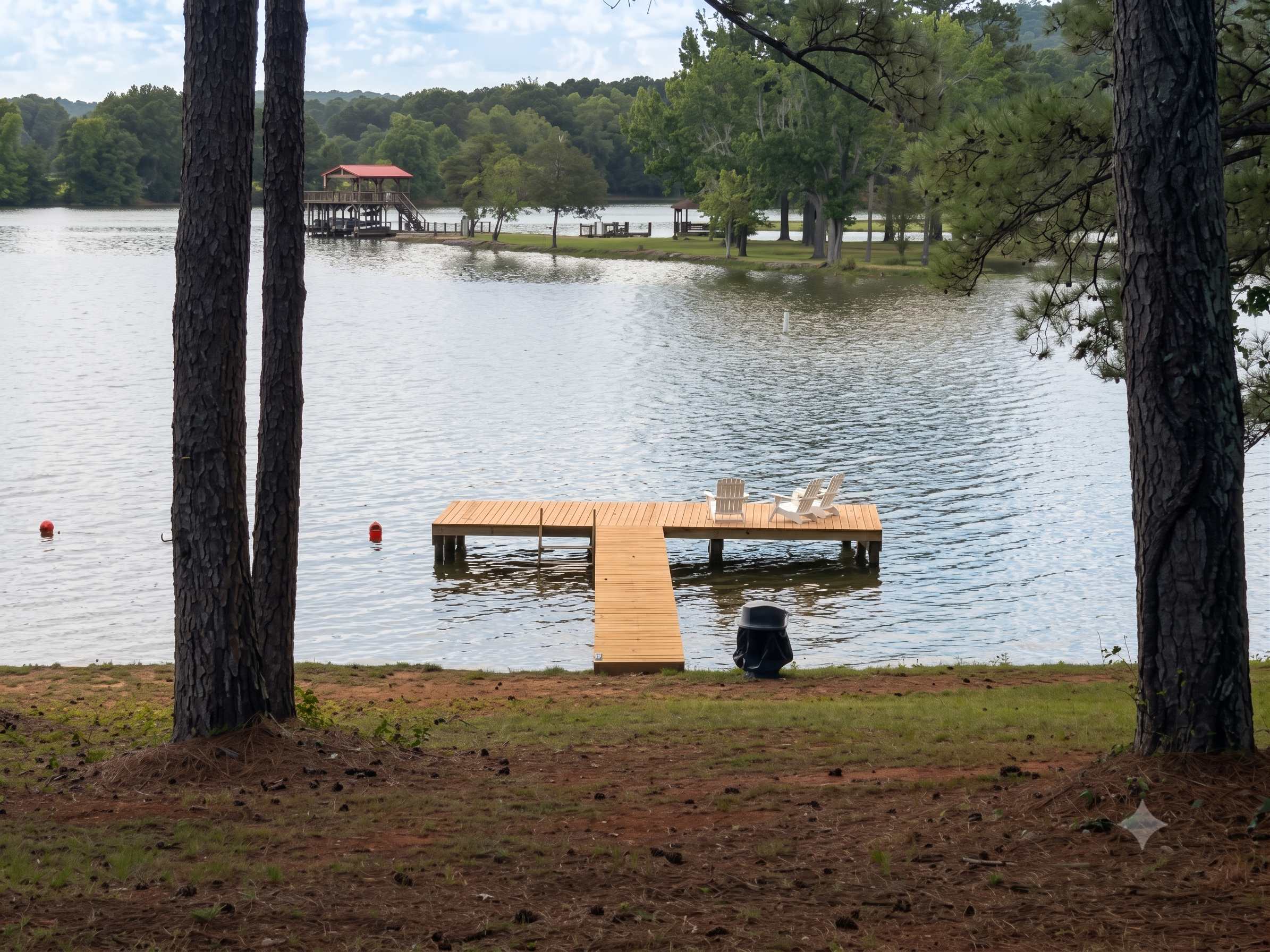 Private dock at Little River Marina on Weiss Lake 