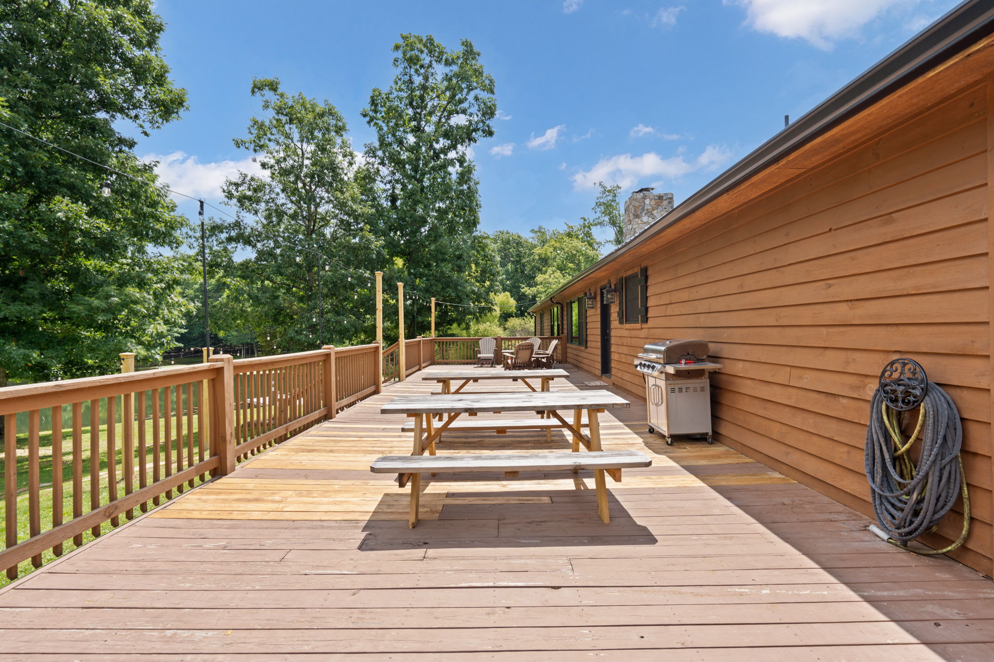 Main porch off the living room with outdoor seating