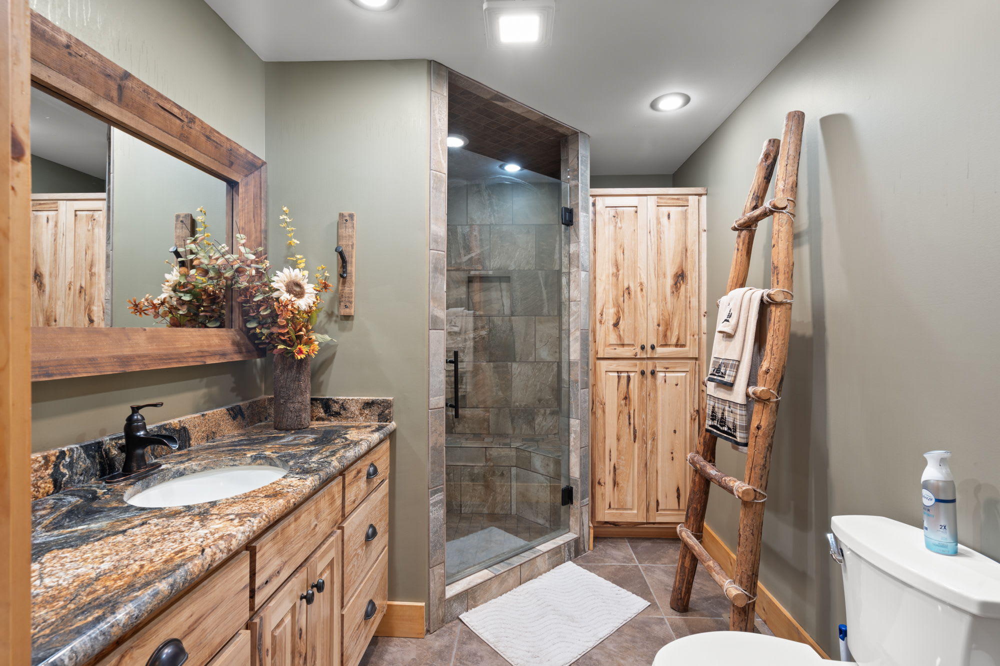 Primary bathroom with a walk-in shower